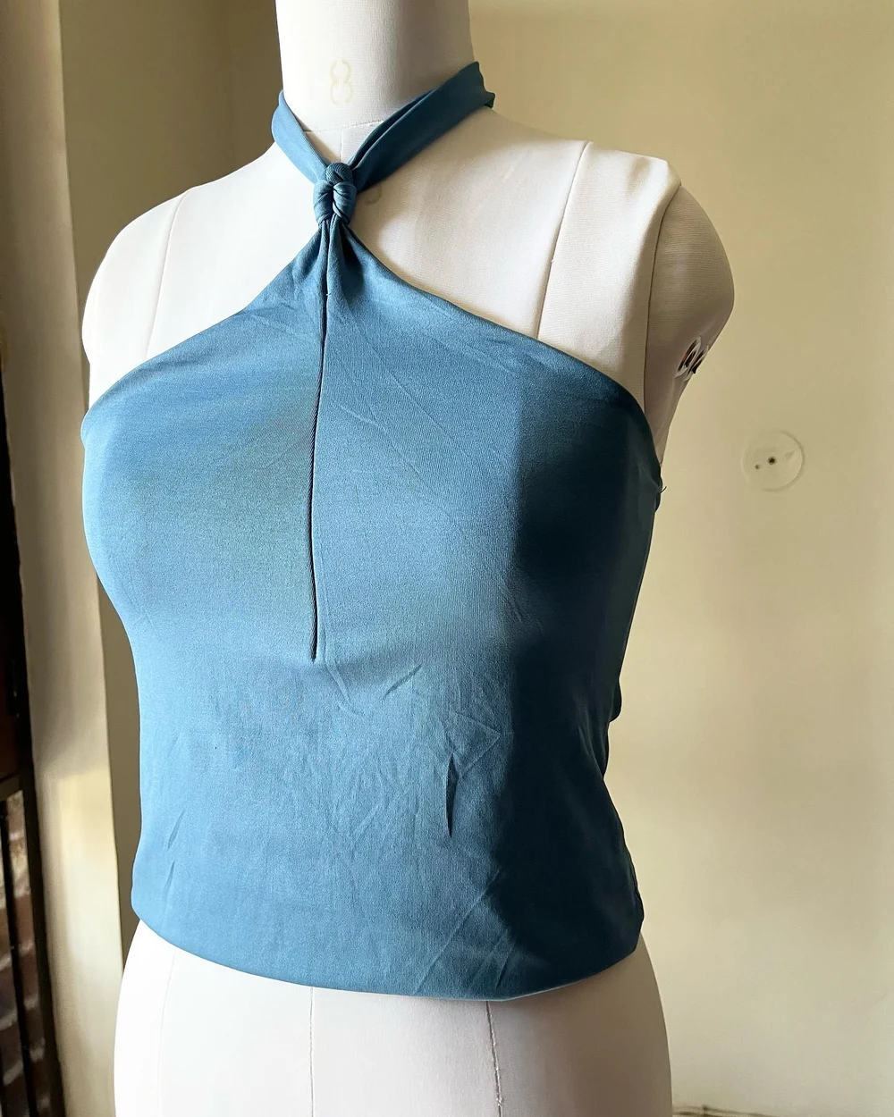 Blue halter-neck top thumbnail view 2