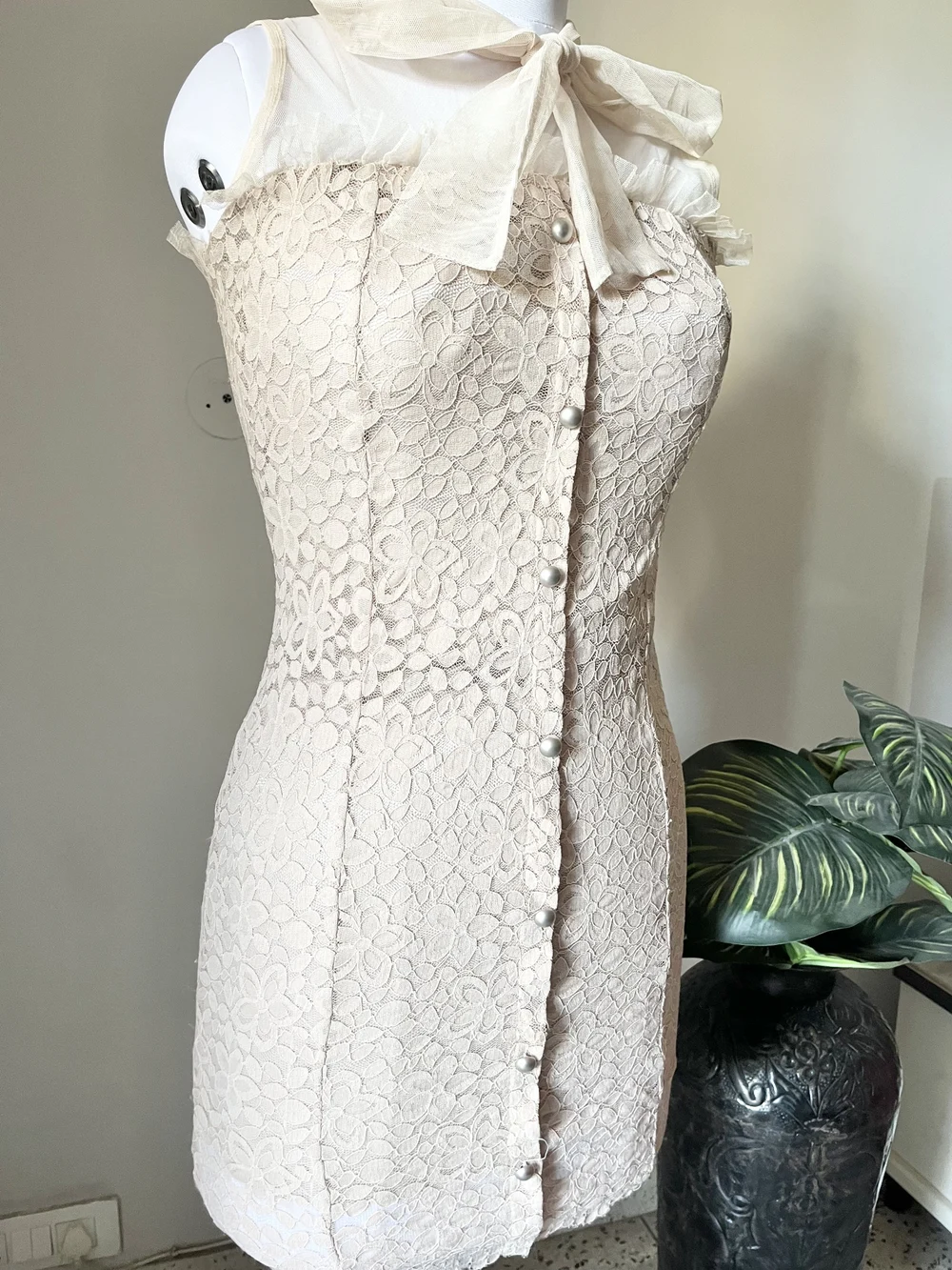 Pink mesh dress (padded) thumbnail view 5