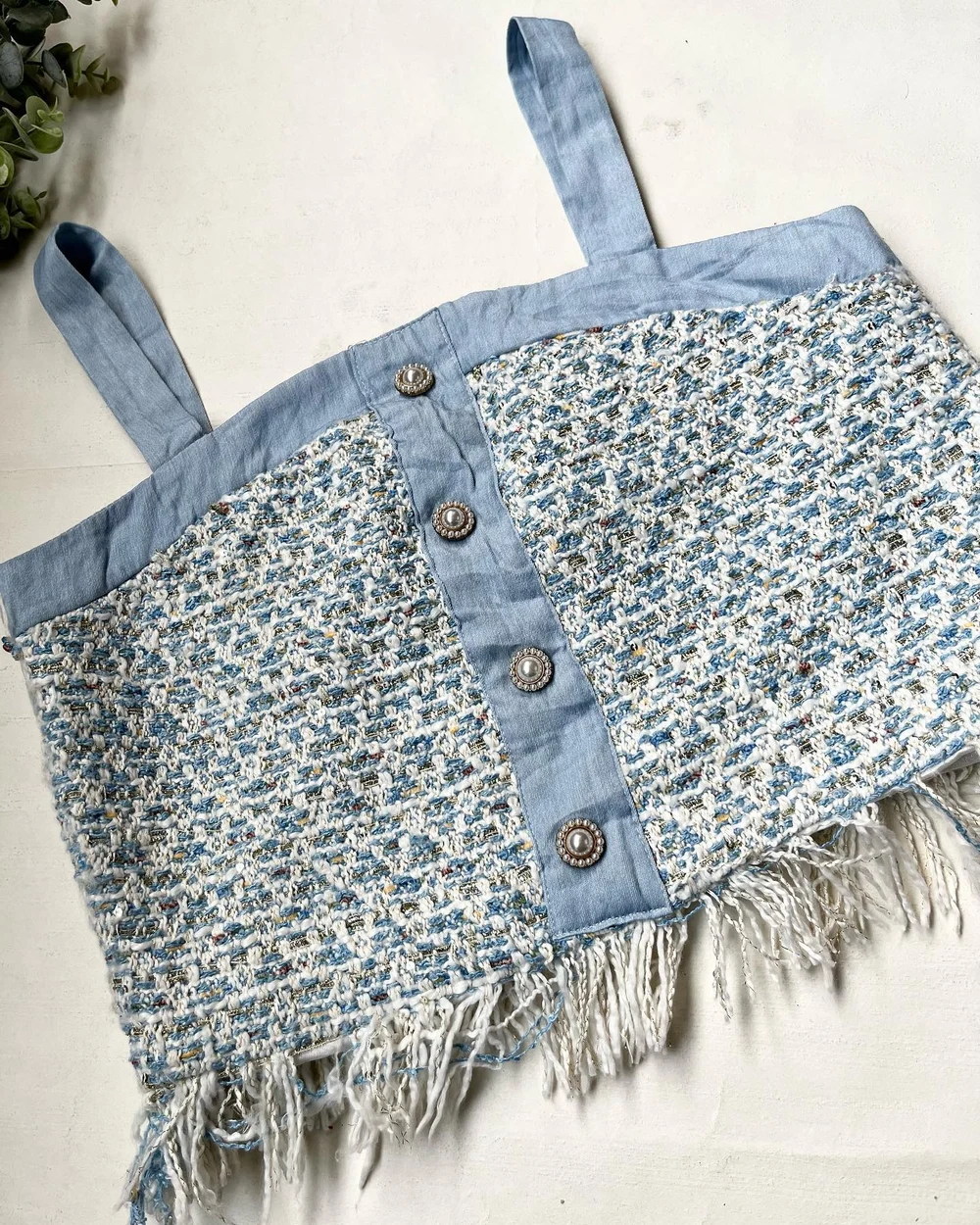Blue tweed top  thumbnail view 4