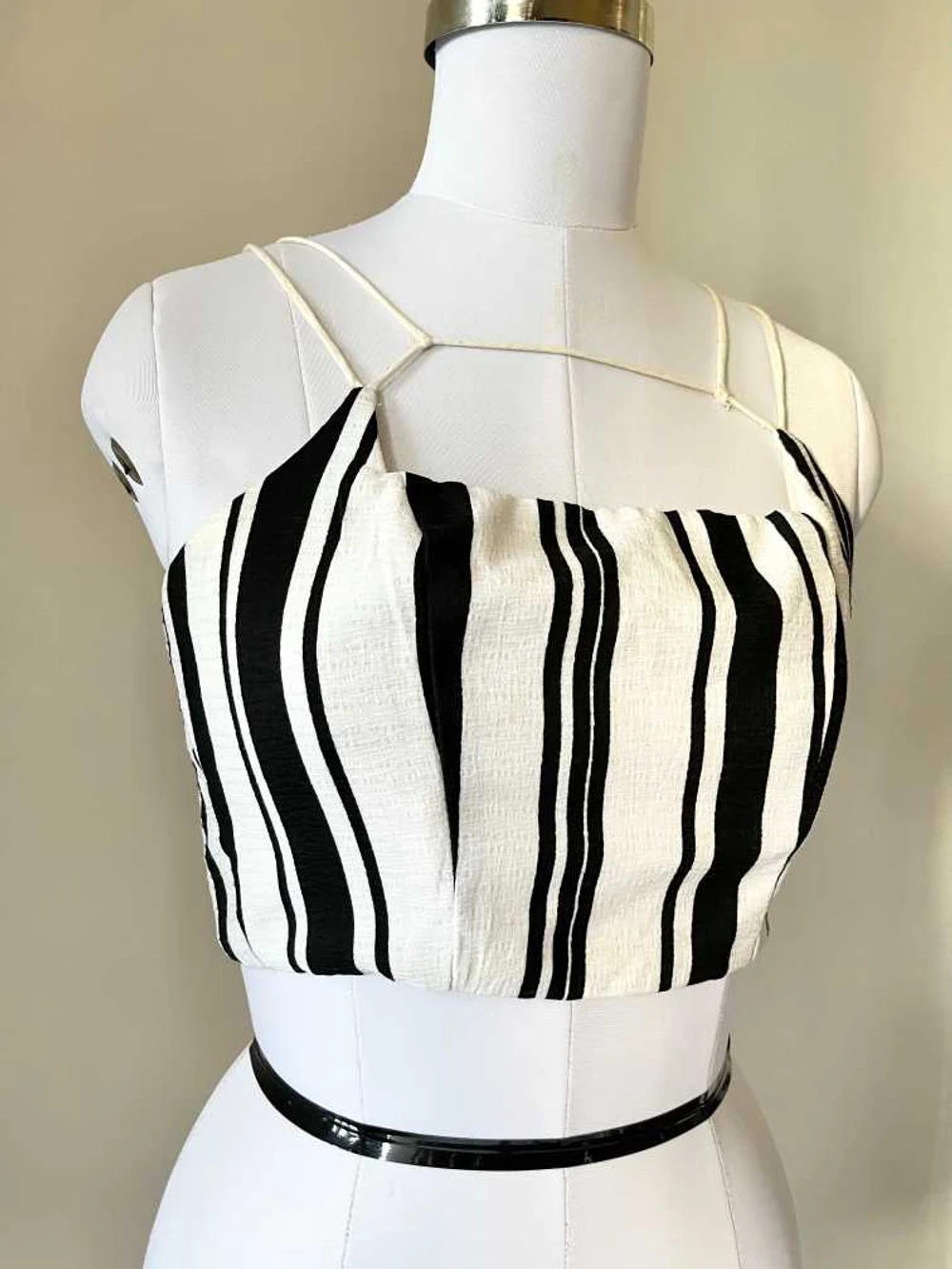 White black stripe top thumbnail view 2