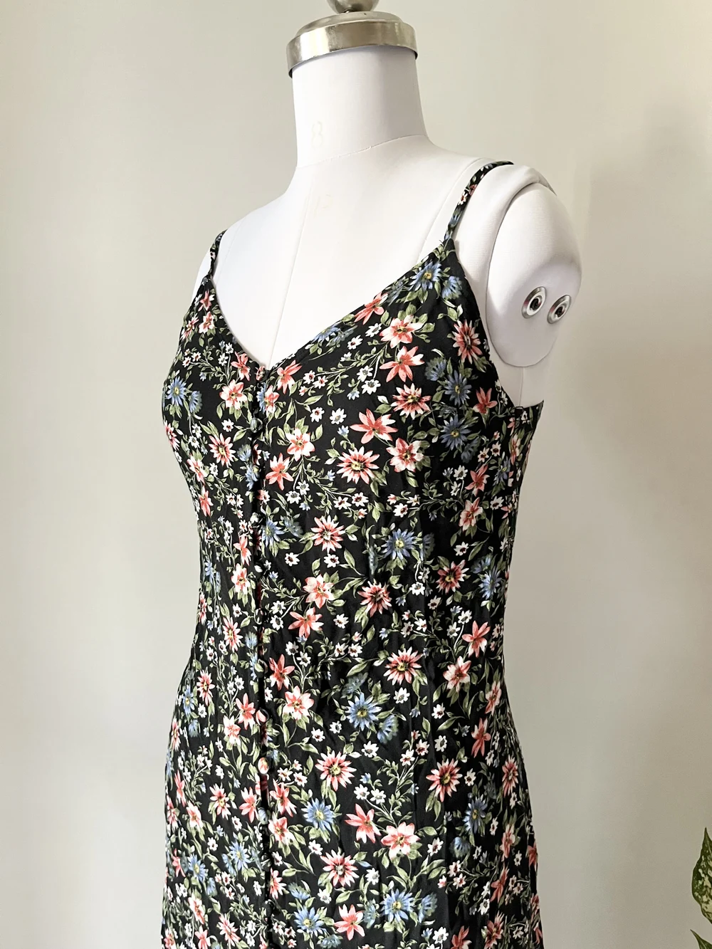 Black floral printed dress  thumbnail view 2