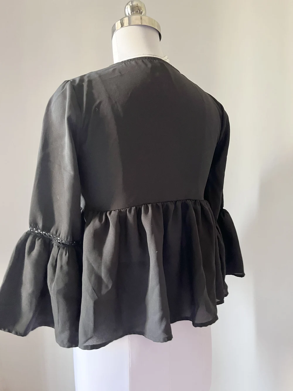 Black peplum top thumbnail view 2