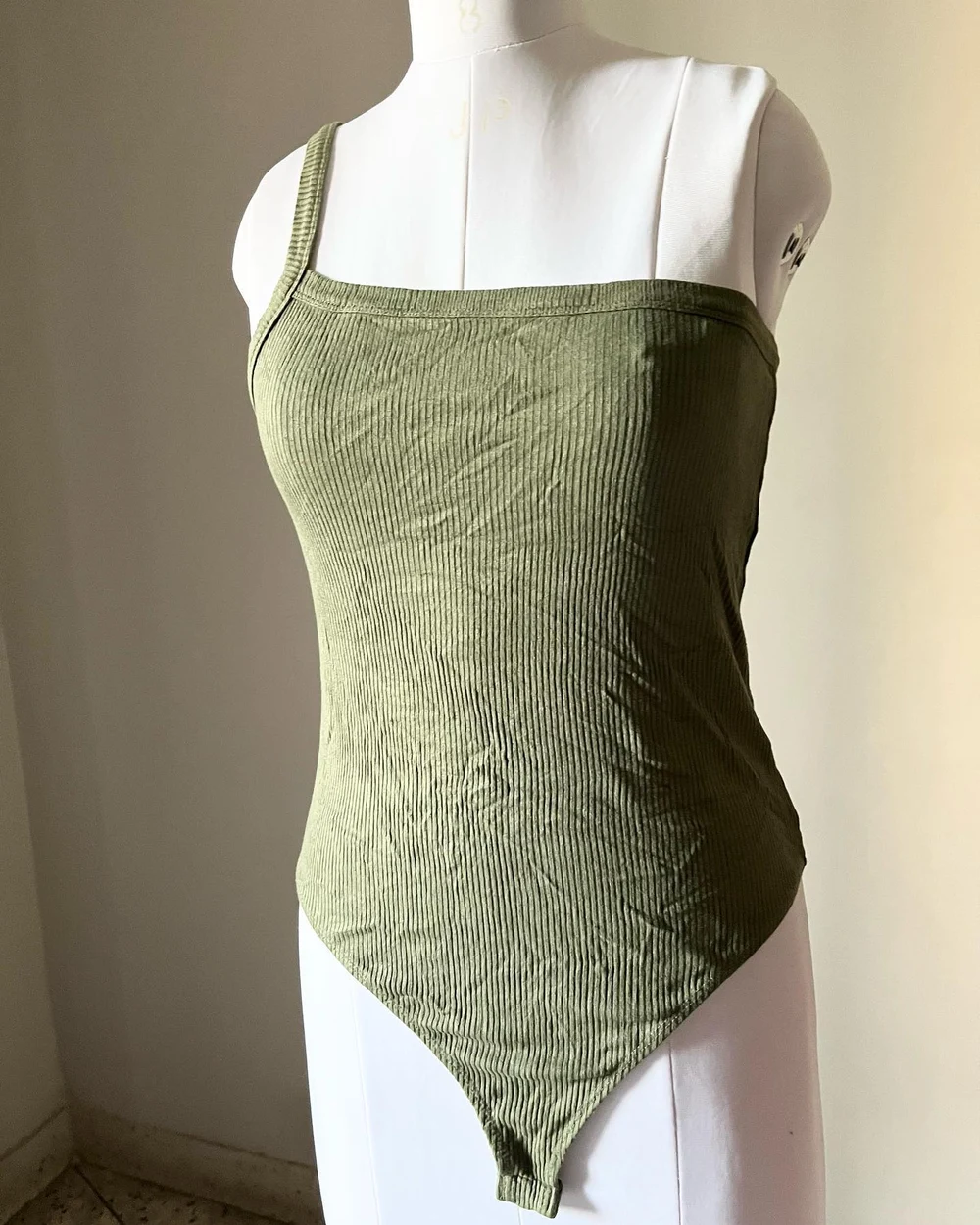 Olive one-shoulder bodysuit  thumbnail view 2