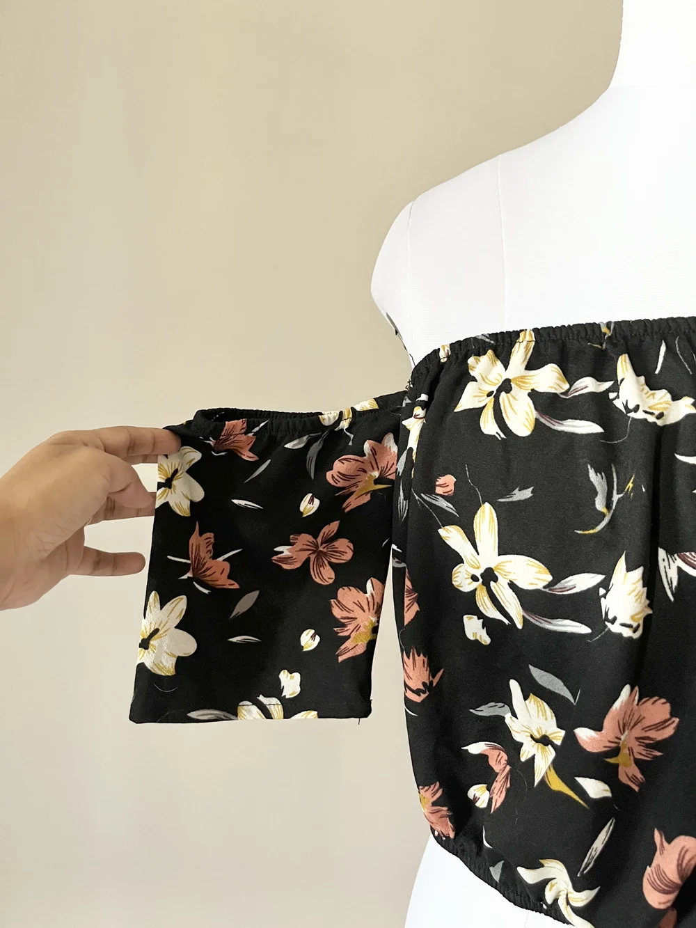 Bardot black floral top thumbnail view 4