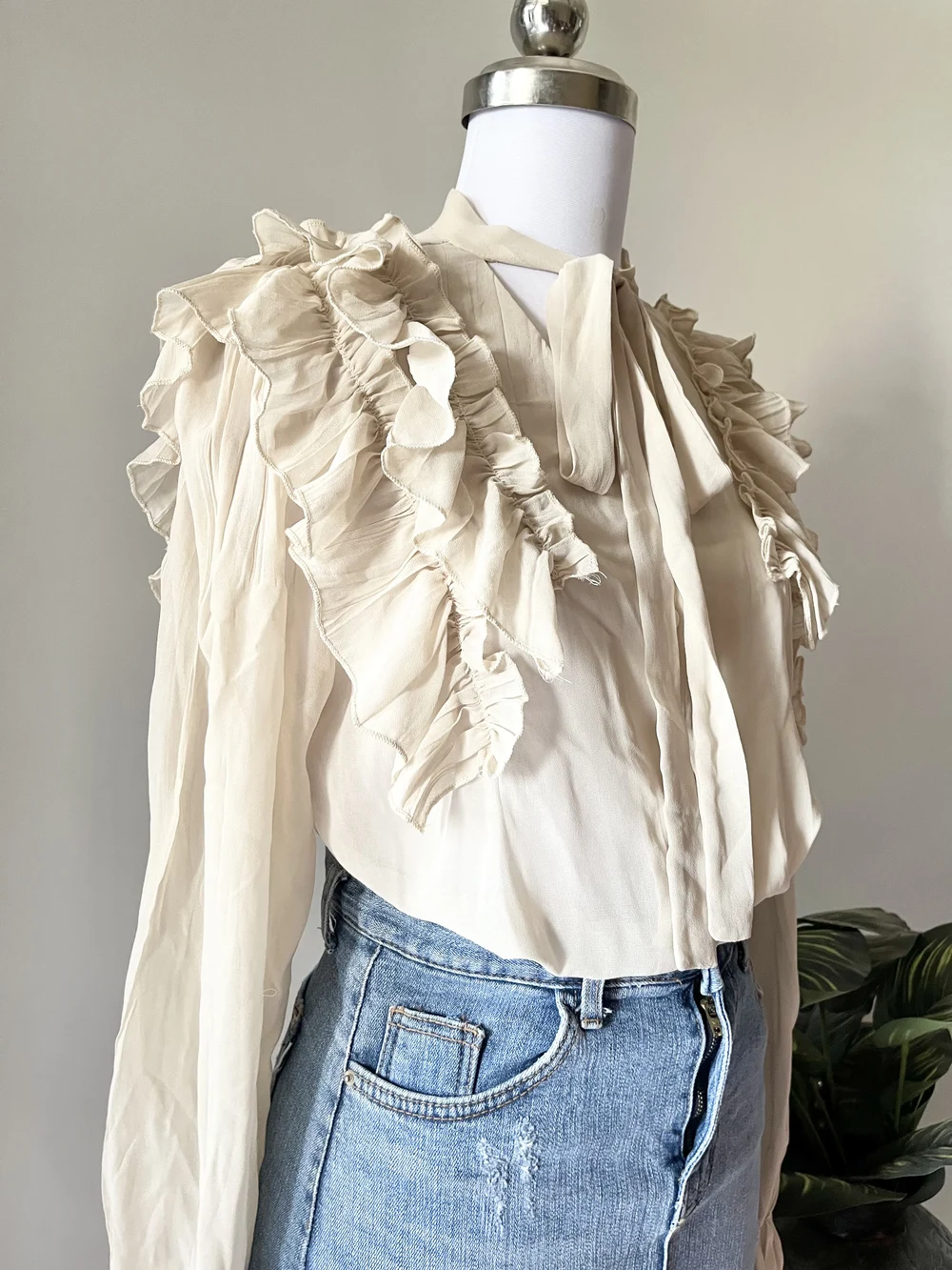 Beige Frill shirt  thumbnail view 2