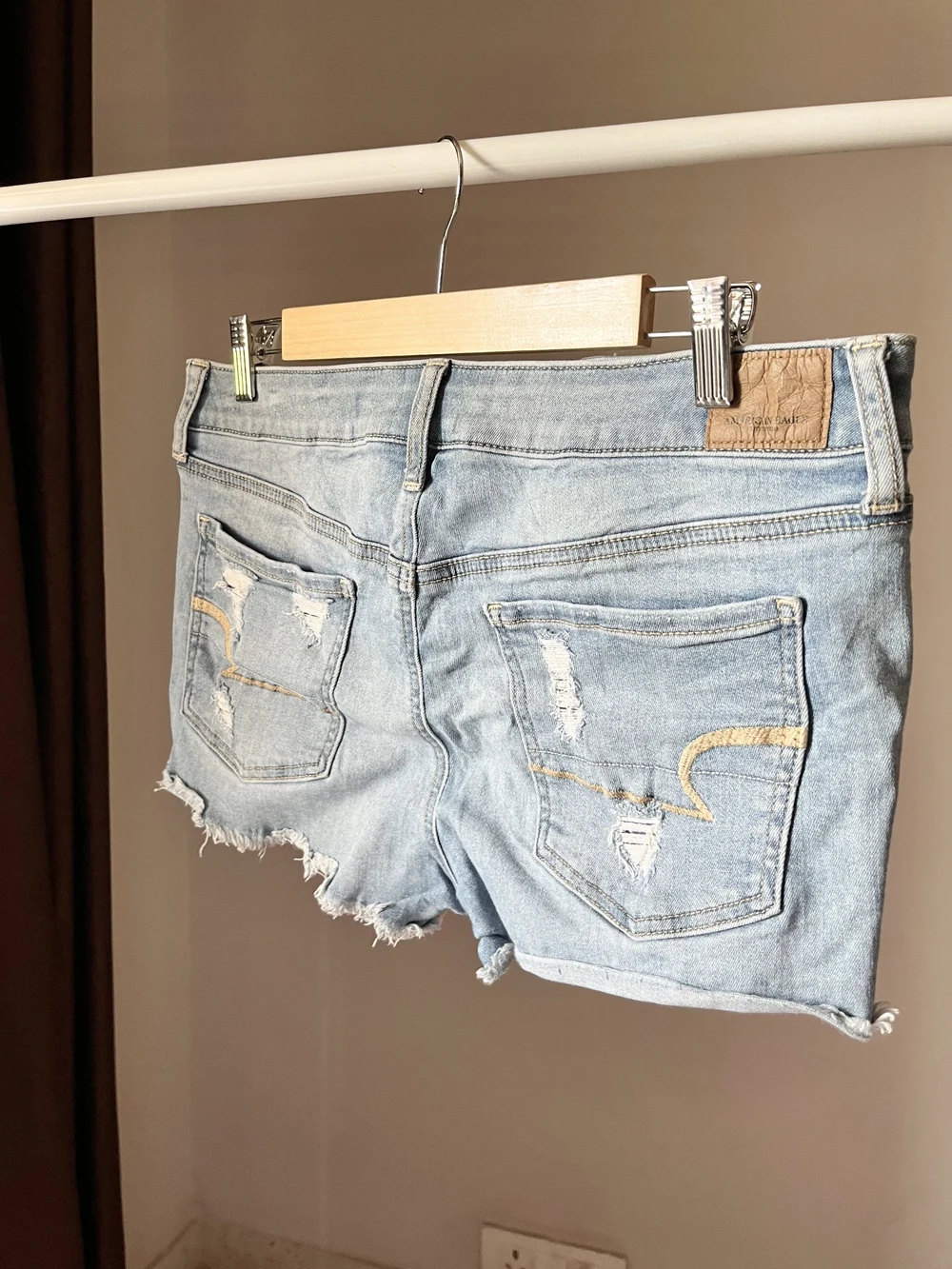Ripped blue shorts thumbnail view 3