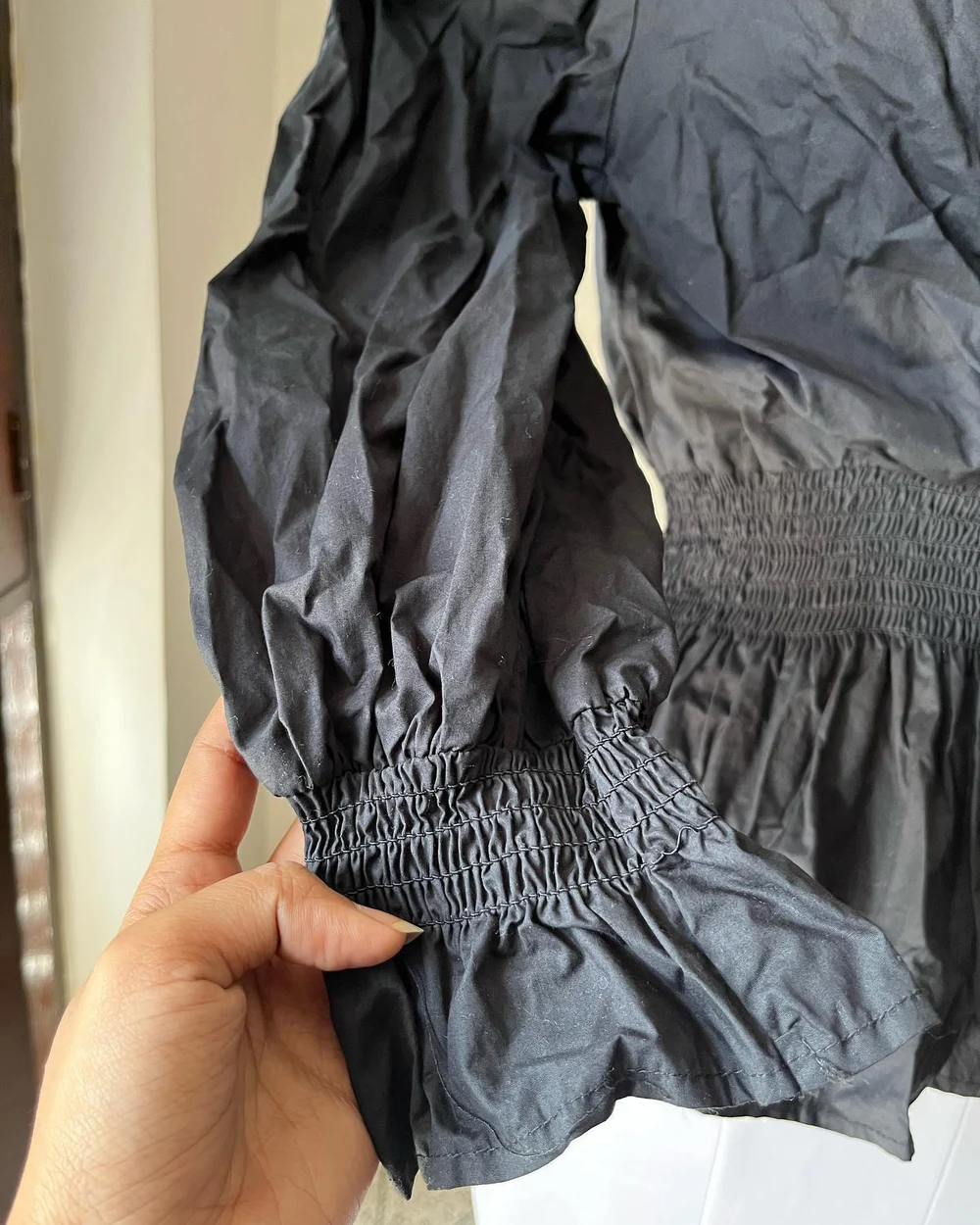 Black peplum top  thumbnail view 2
