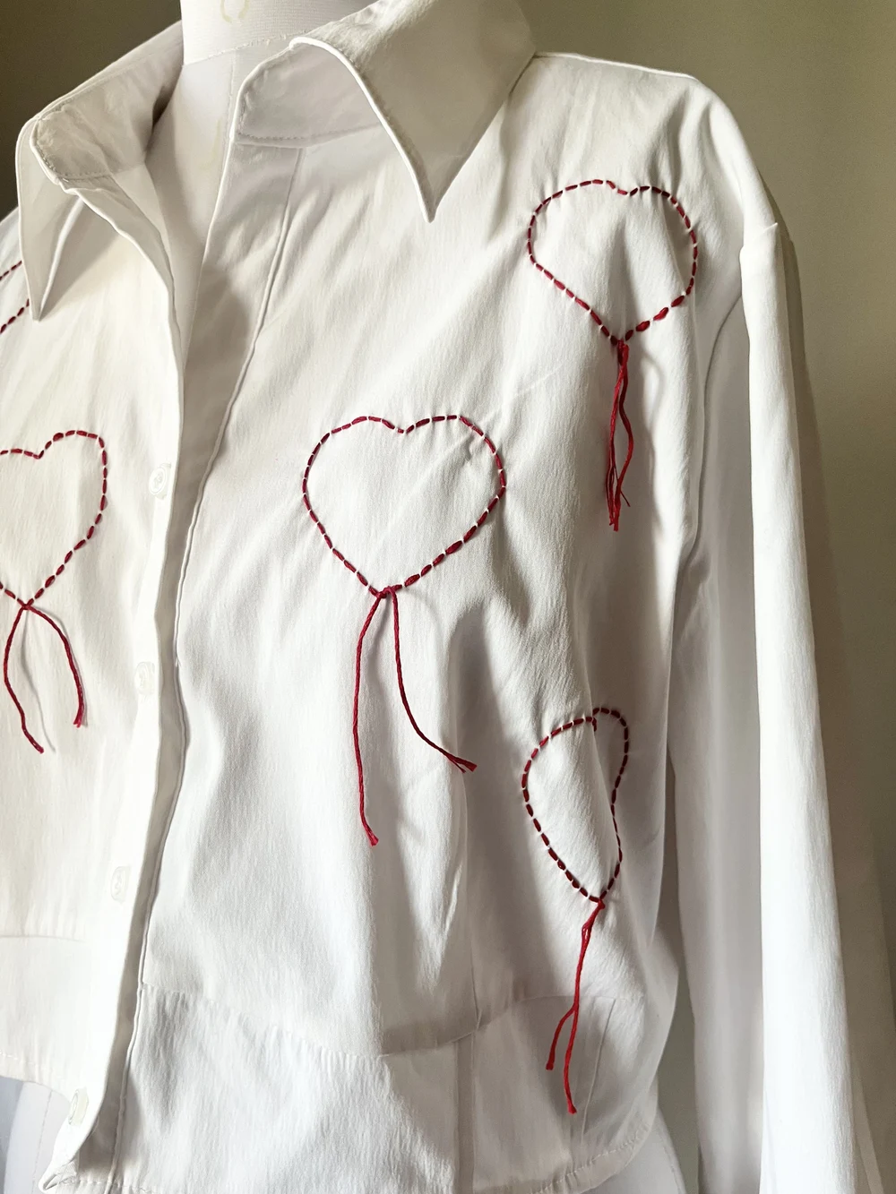 Hand Embroidered heart shirt  thumbnail view 5