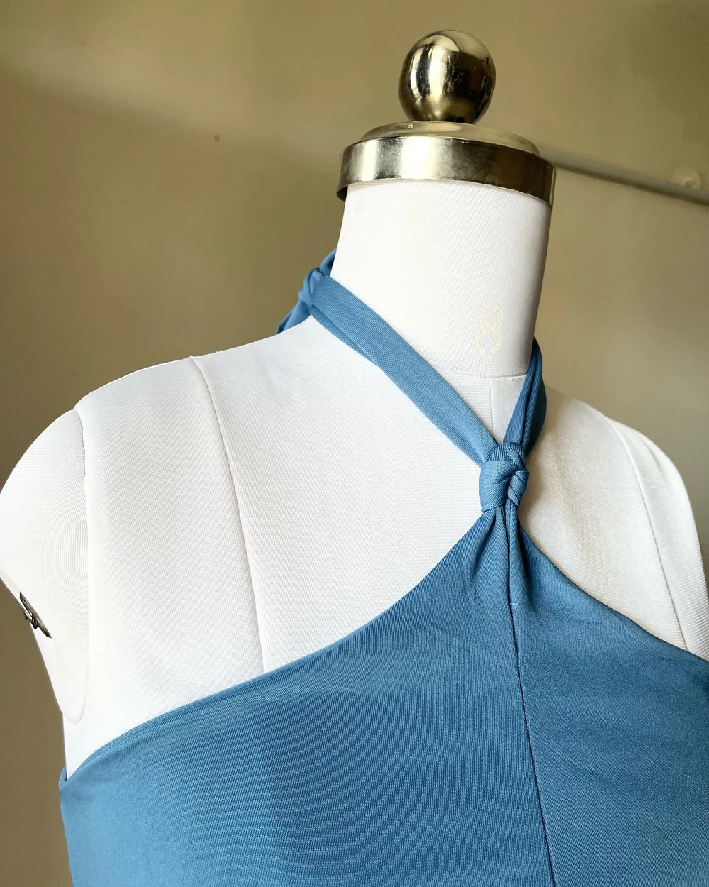 Blue halter-neck top thumbnail view 3