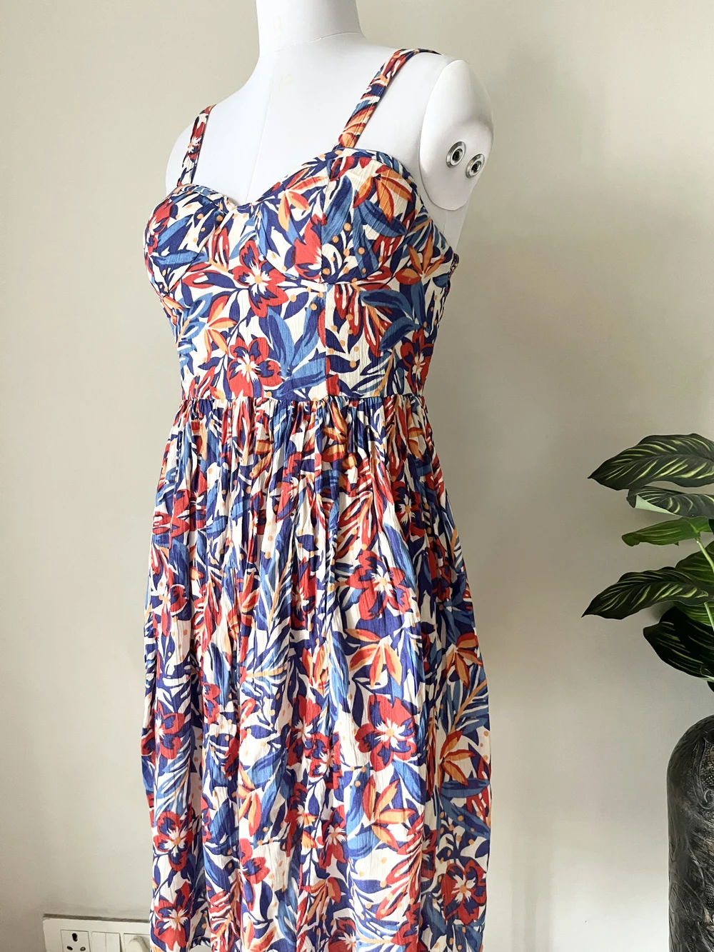 Floral padded dress thumbnail view 2