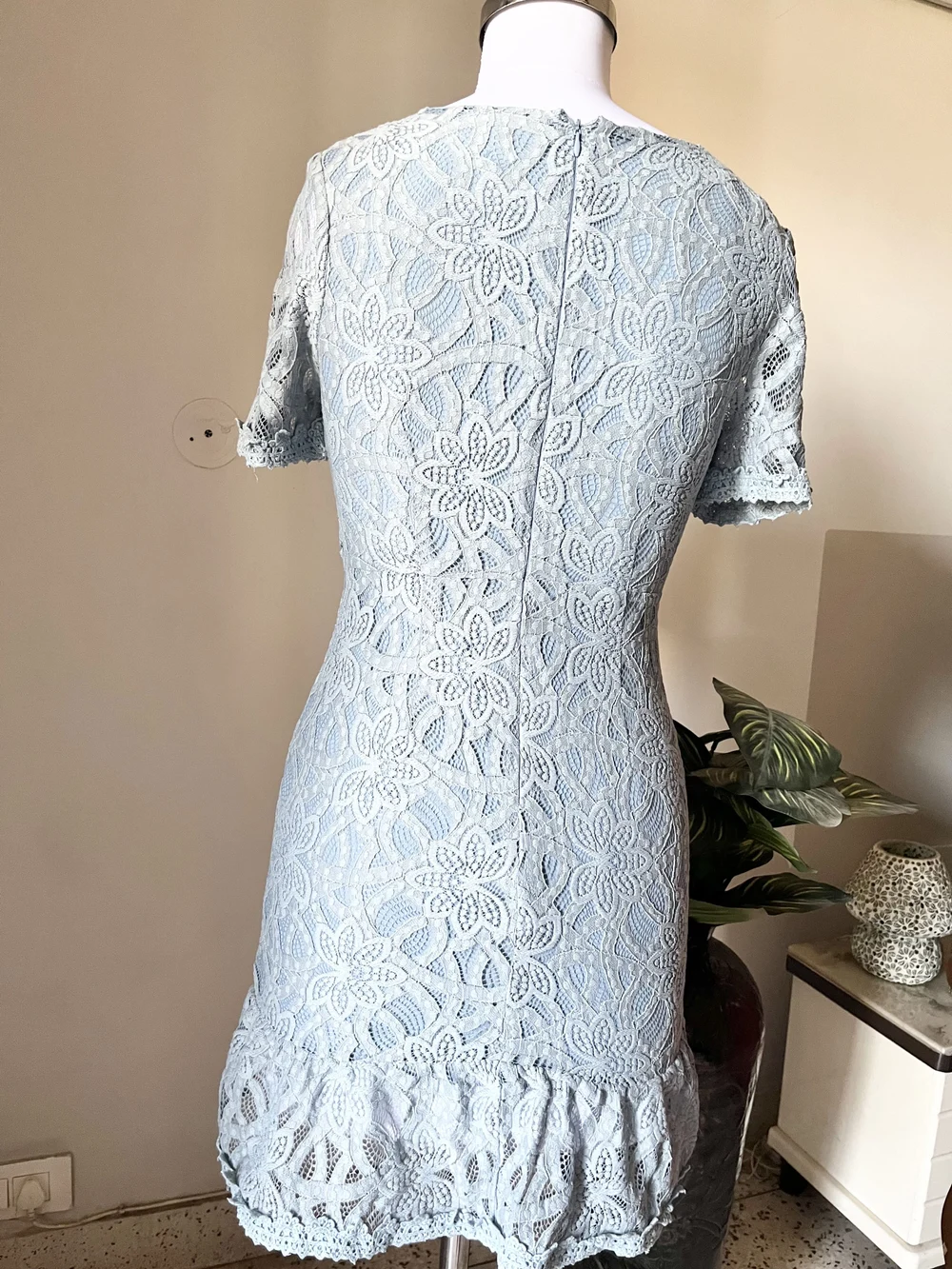Pastel blue lace dress thumbnail view 2