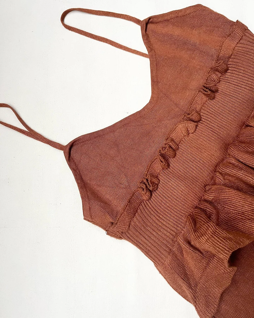 Brown ribbed dress  thumbnail view 7