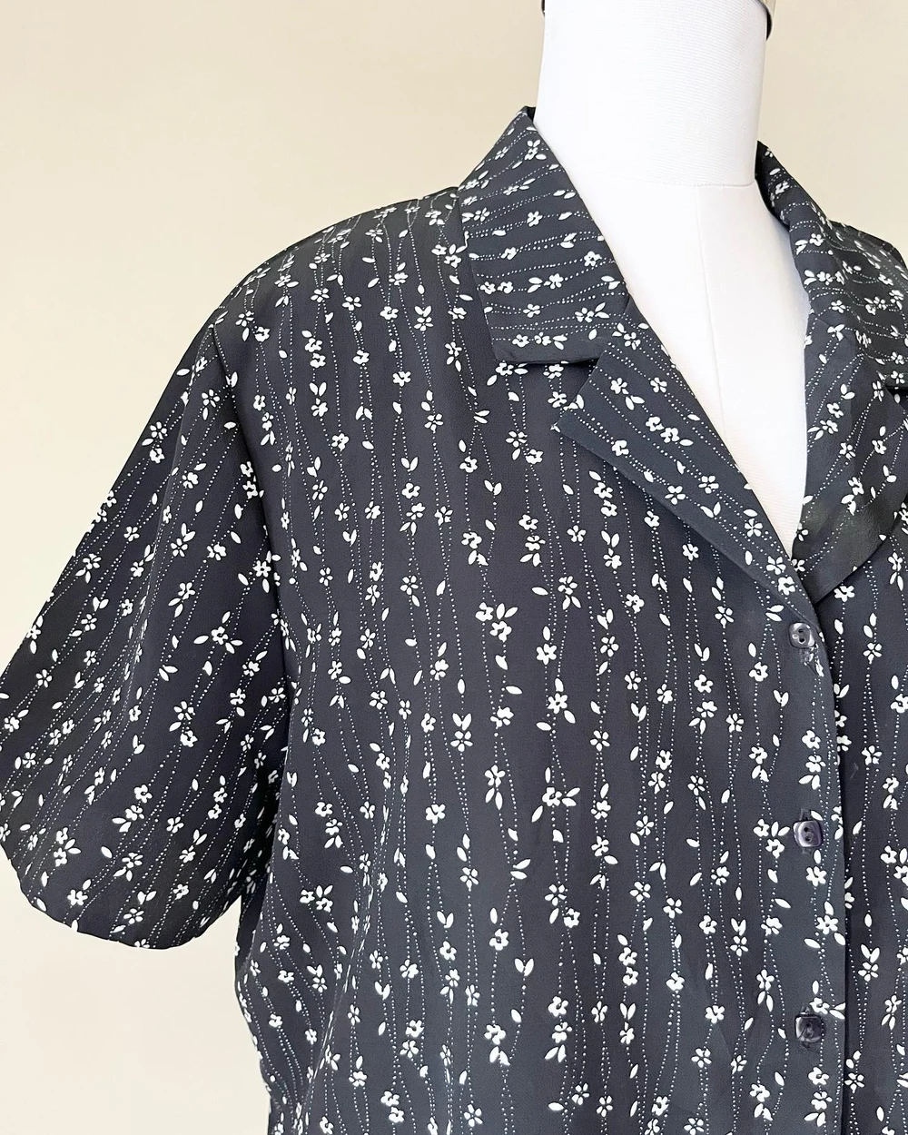 Floral navy blue shirt (unisex)  thumbnail view 5