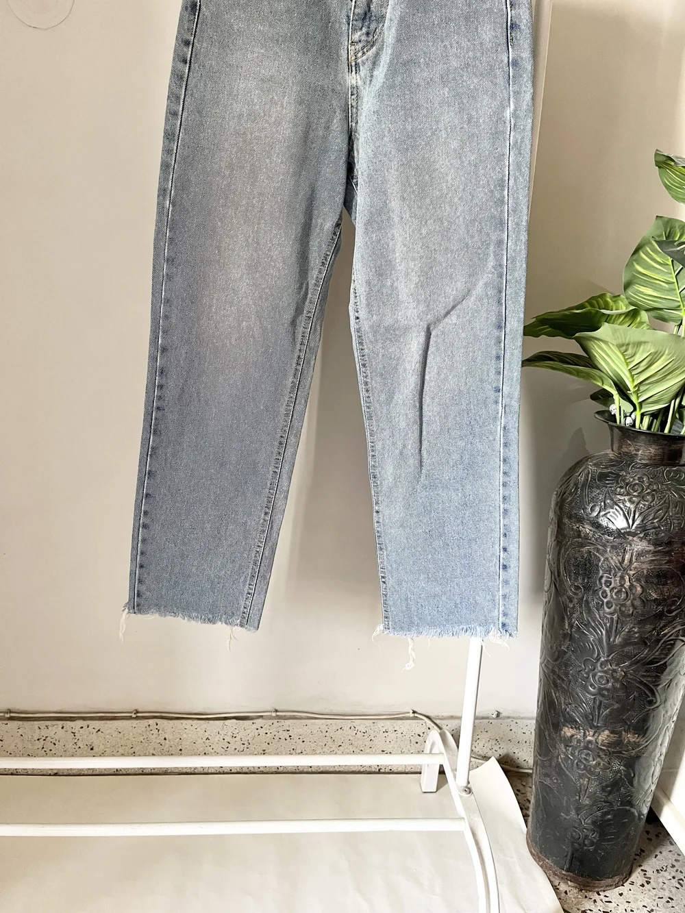 Blue straight fit jeans  thumbnail view 4