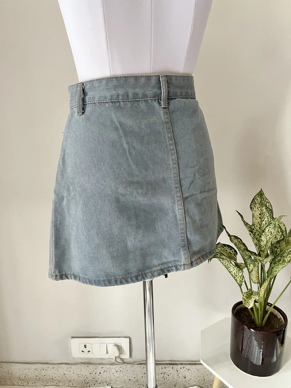 A-line button down skirt thumbnail view 3