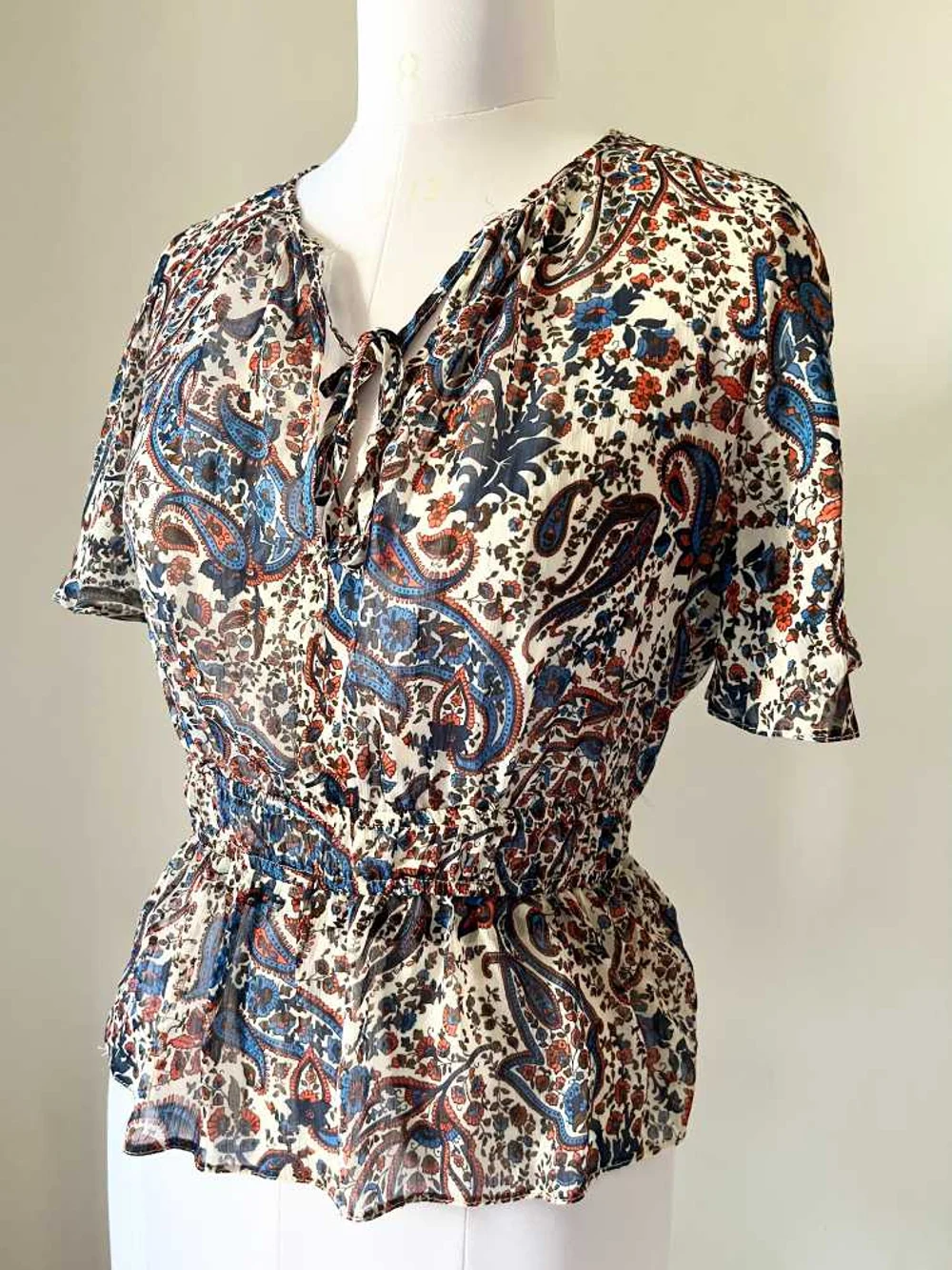 Paiisley print peplum top  thumbnail view 2