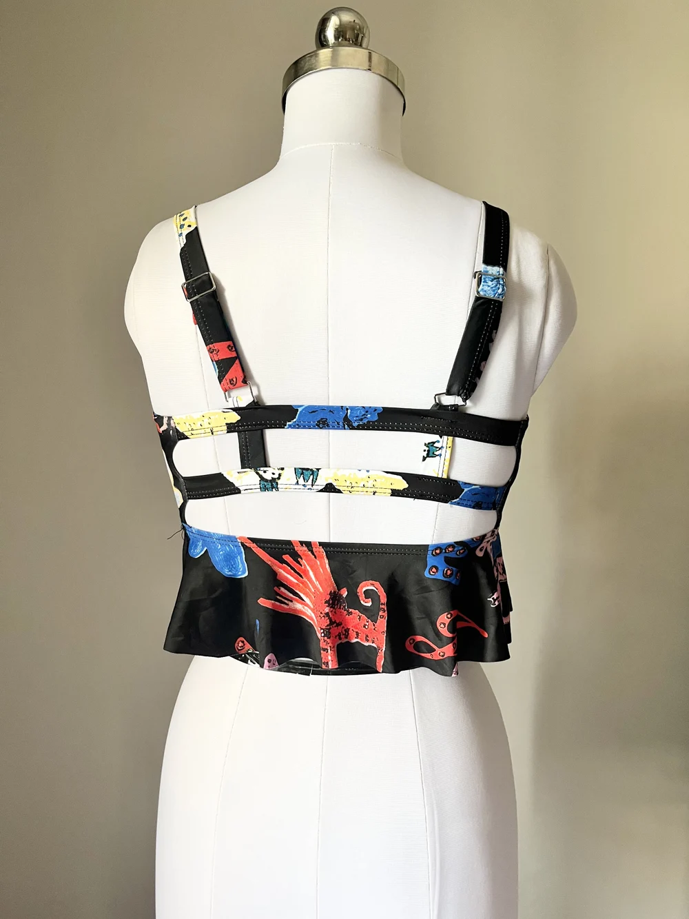Black peplum Bikini top  thumbnail view 2