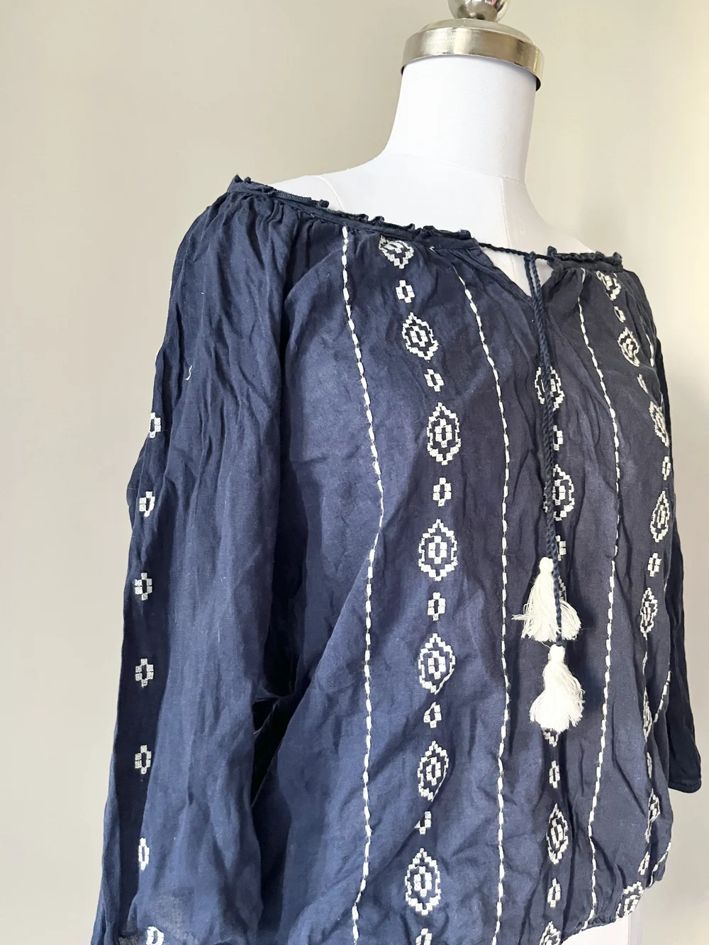 Boho embroidered top thumbnail view 4
