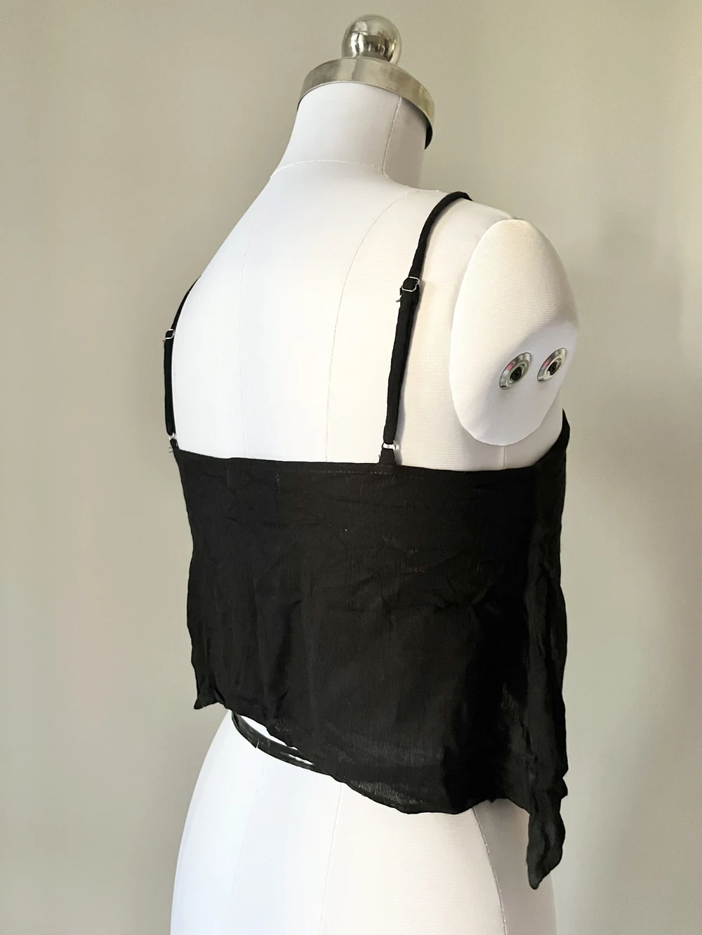 Dip hem black eyelet top thumbnail view 2