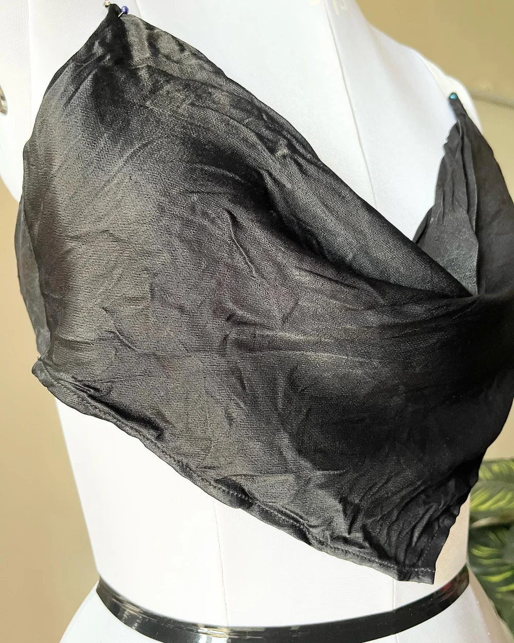 Black satin top  thumbnail view 3