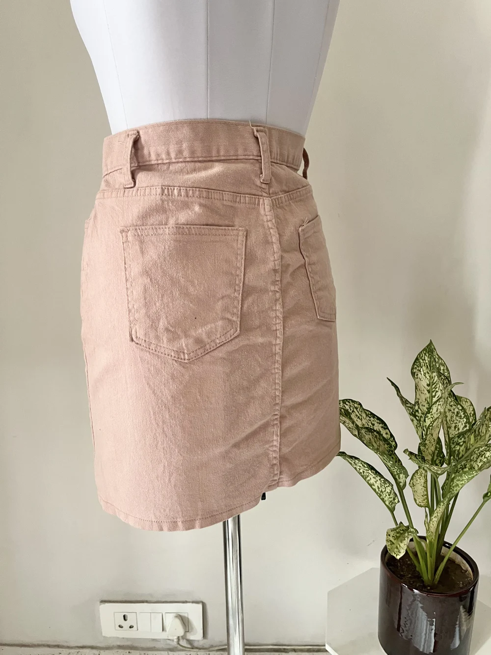 Pink denim skirt  thumbnail view 3