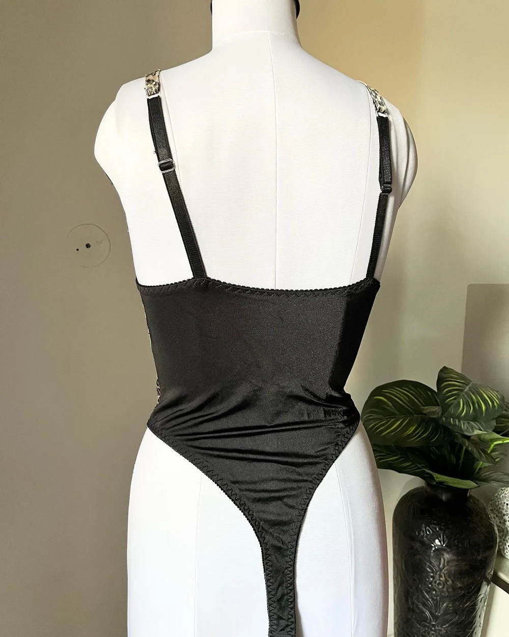 Animal print padded corset style bodysuit  thumbnail view 3