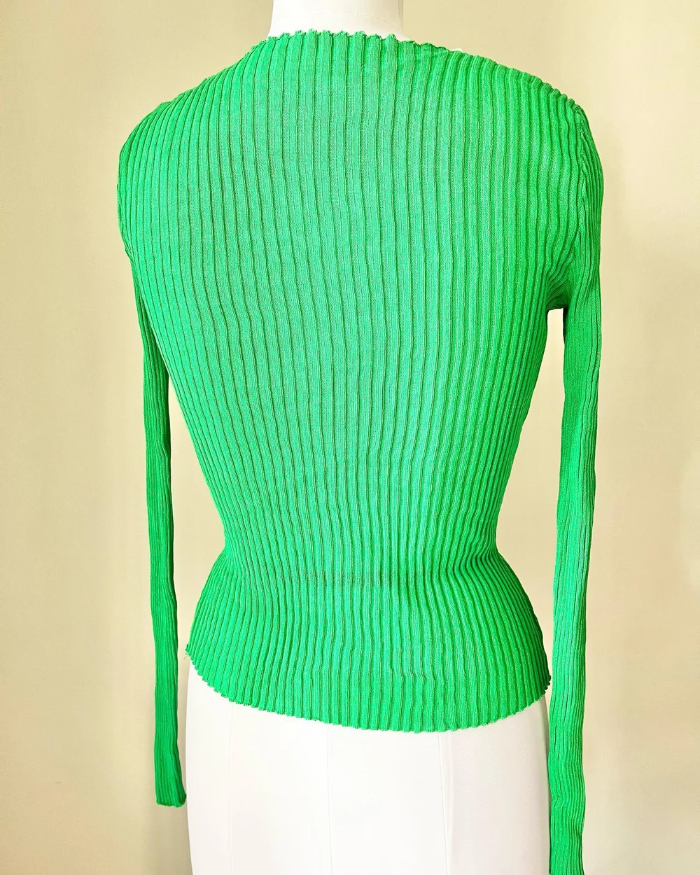 Green ribbed top  thumbnail view 2