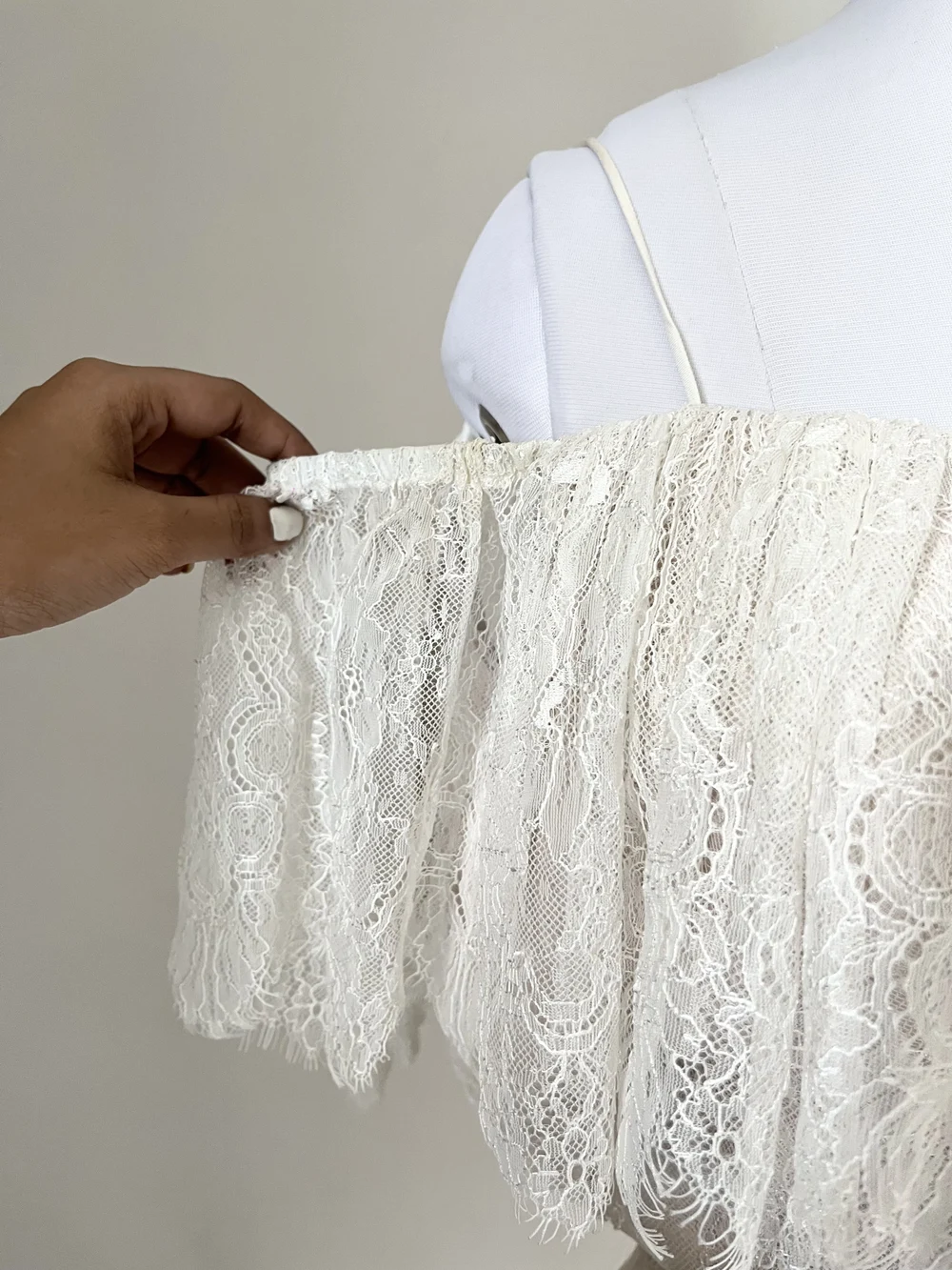 Baby pink frill cold shoulder dress thumbnail view 4