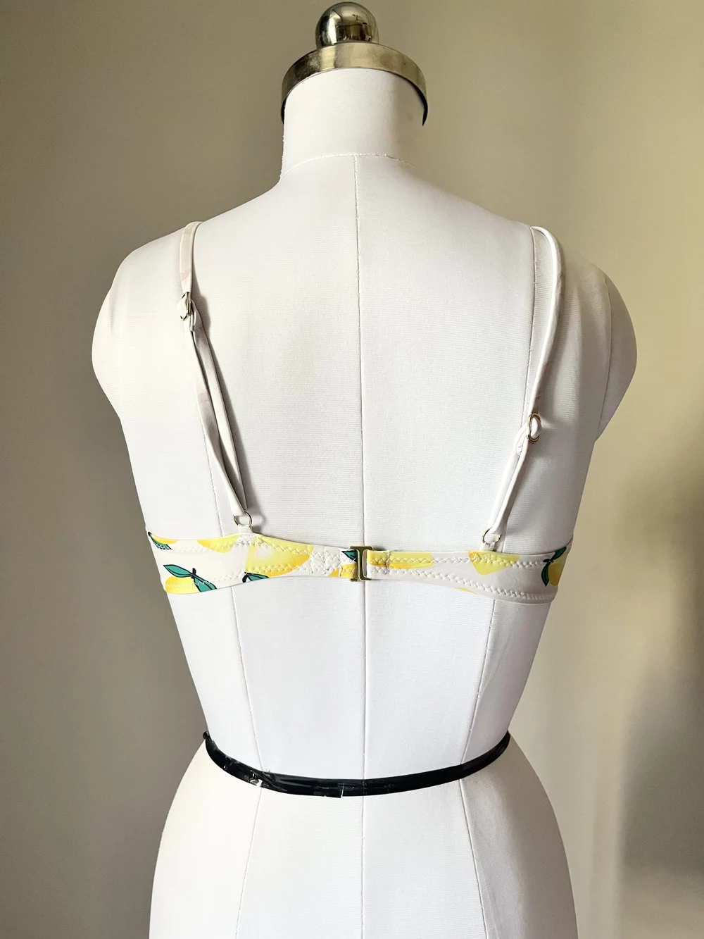 Lemon print criss-cross bikini top thumbnail view 2