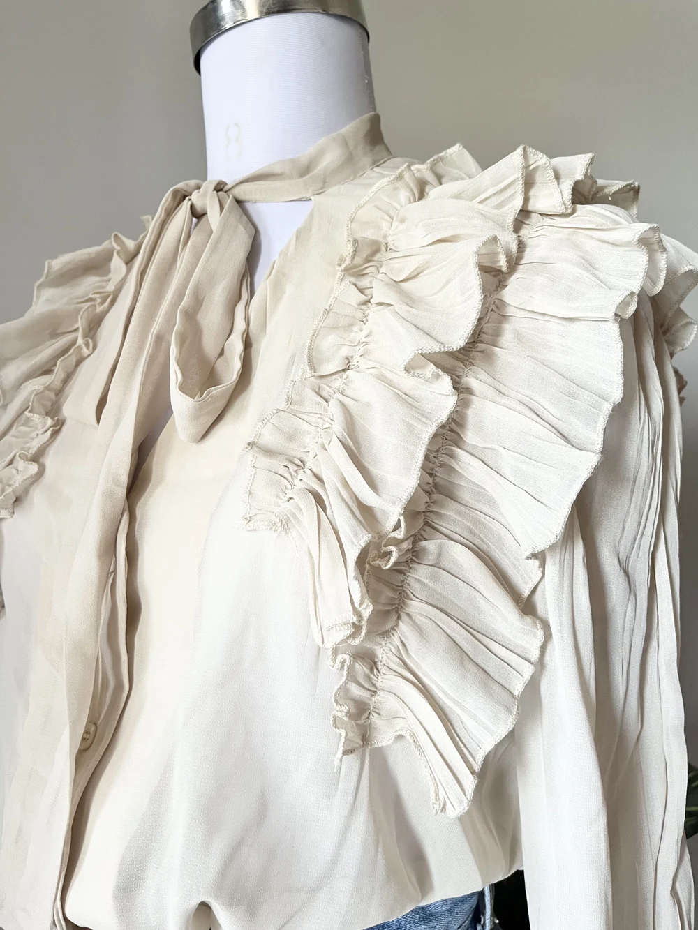 Beige Frill shirt  thumbnail view 4