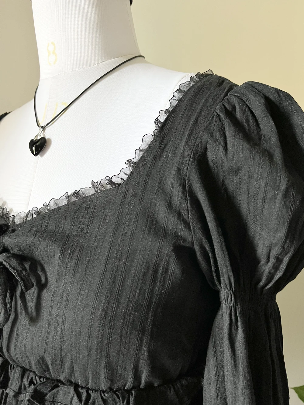 Black Ruffle design top thumbnail view 5