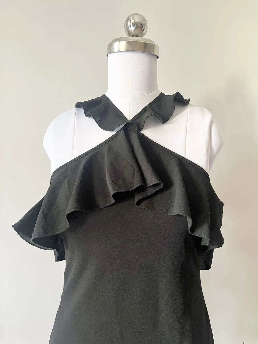 Frill black dress thumbnail view 3