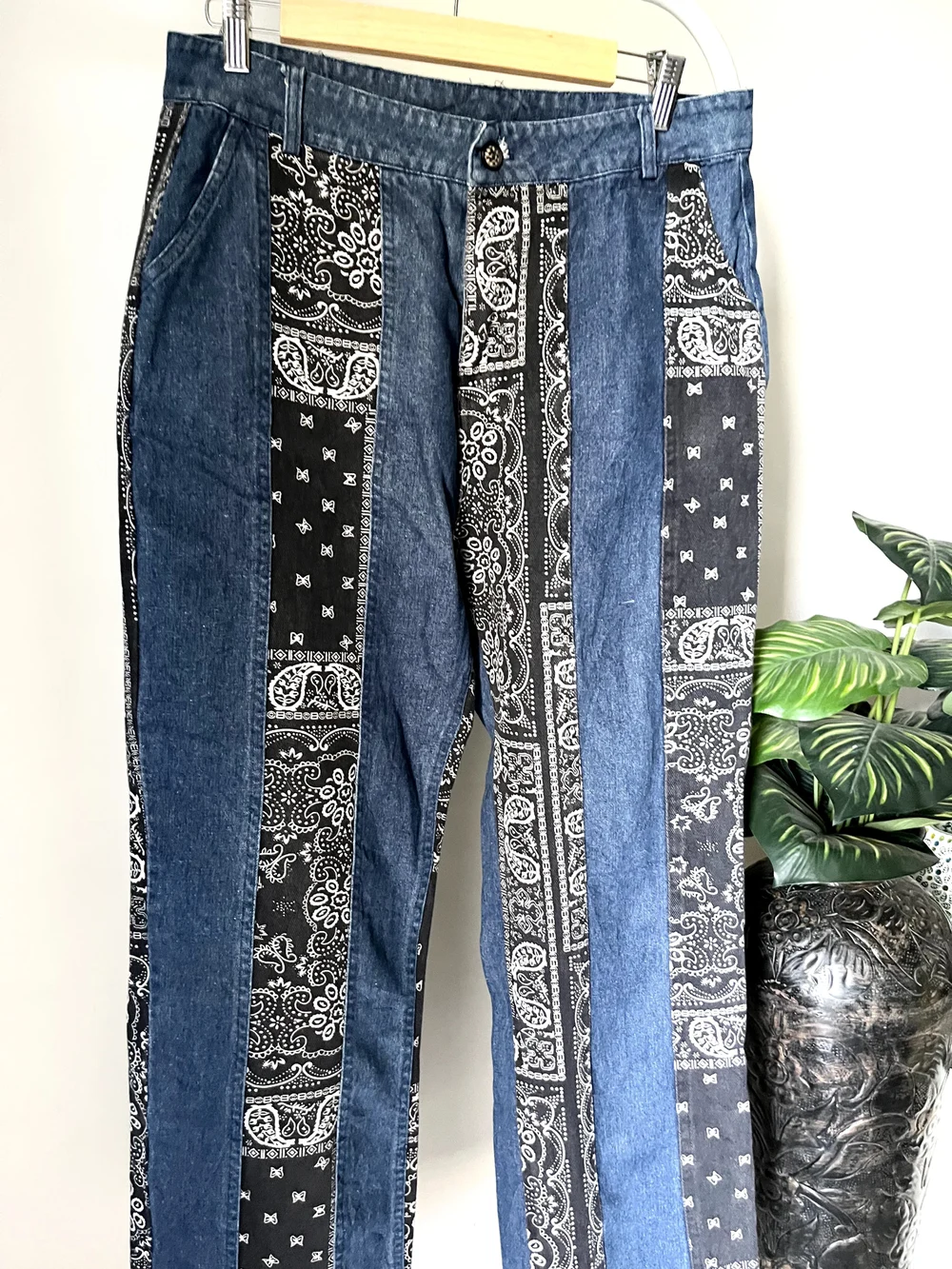 Printed blue denim  thumbnail view 3