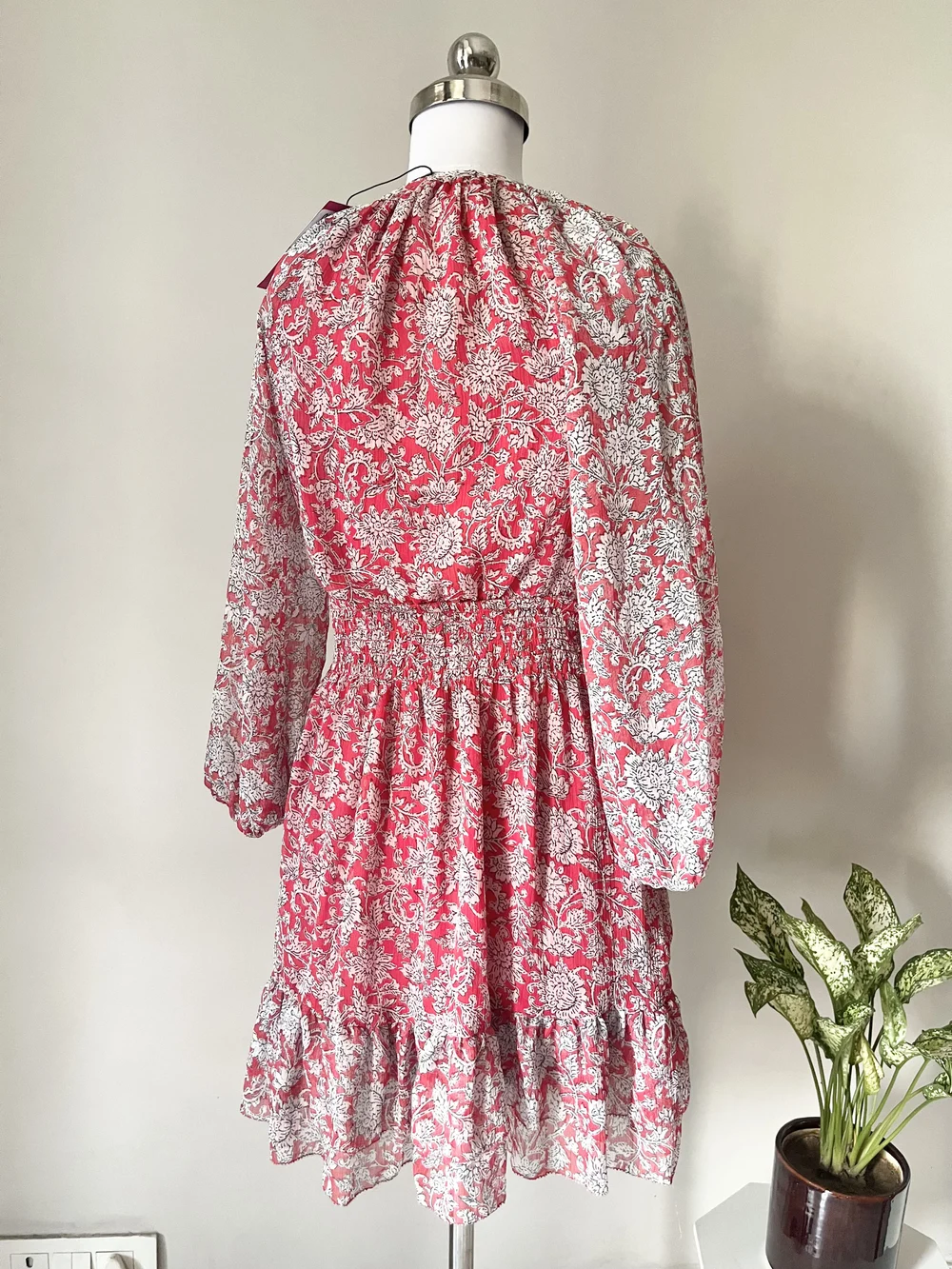 Paisley print cut-out dress thumbnail view 3