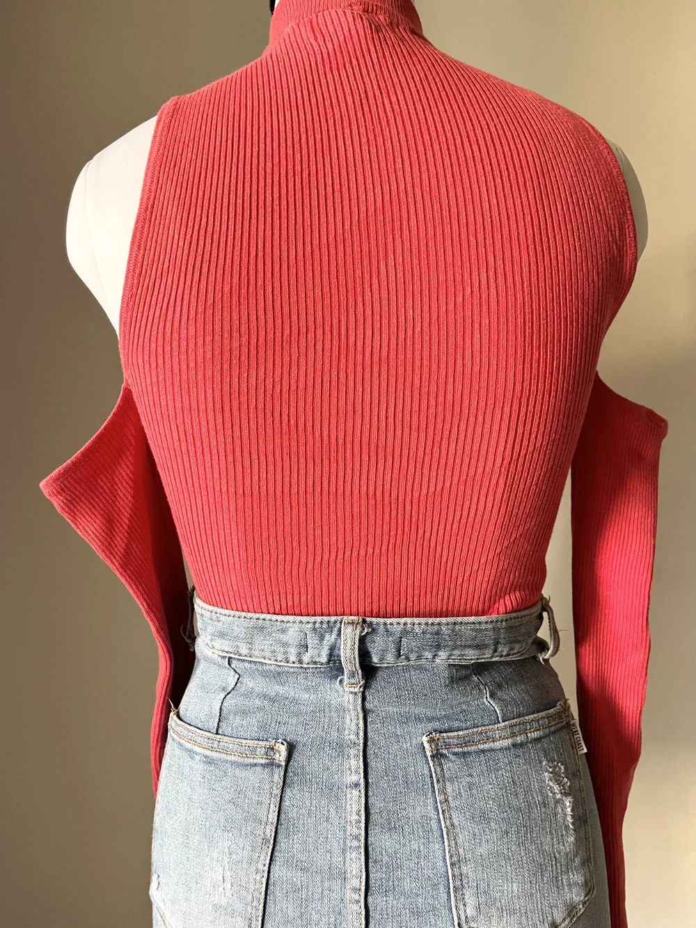 Hot red cold shoulder top  thumbnail view 2