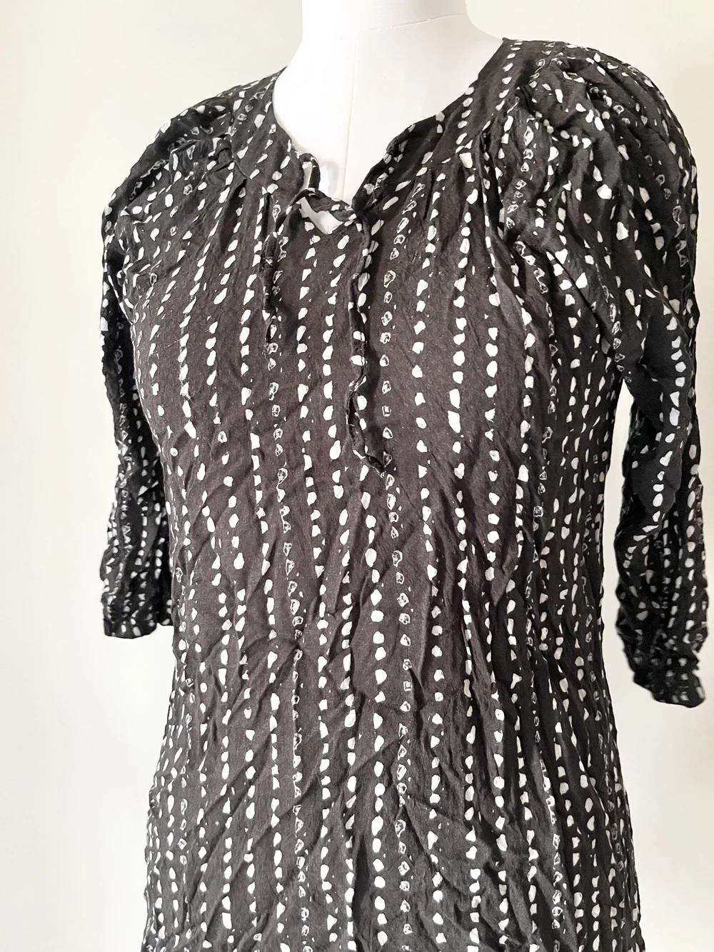 Black printed dress thumbnail view 3