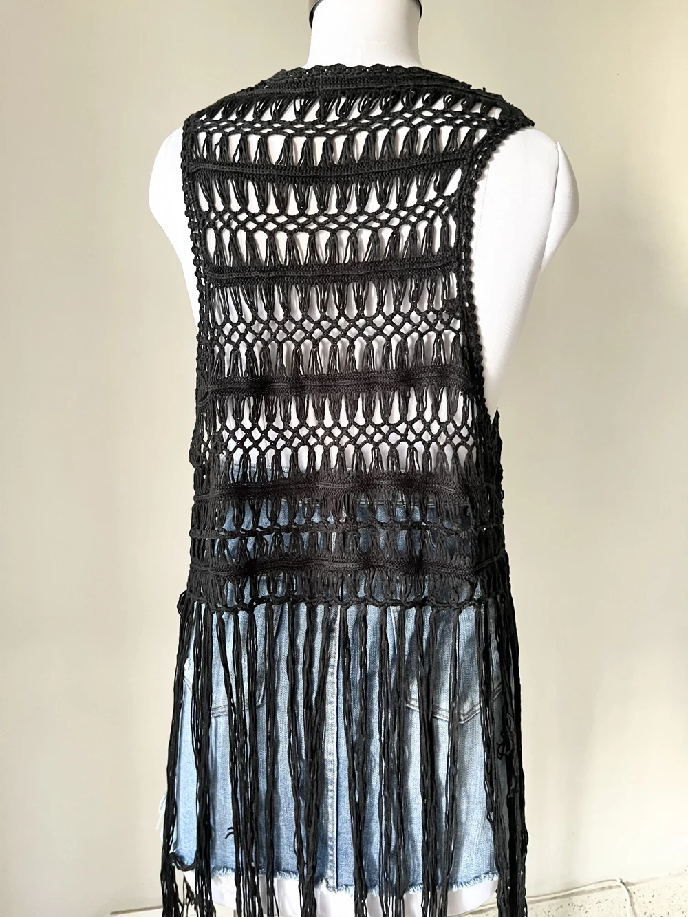 Black crochet shrug  thumbnail view 2