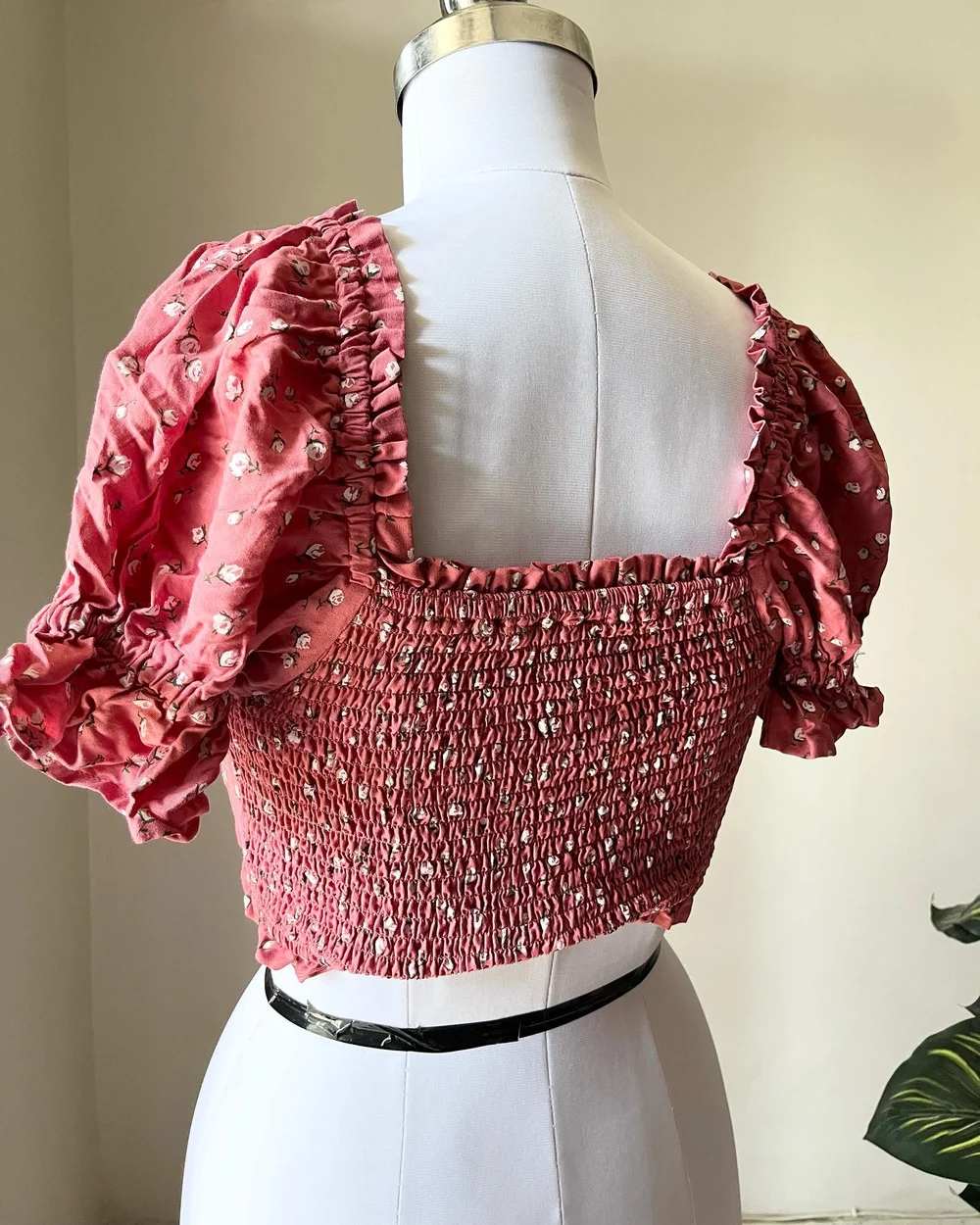 Pink floral Sweetheart top  thumbnail view 4