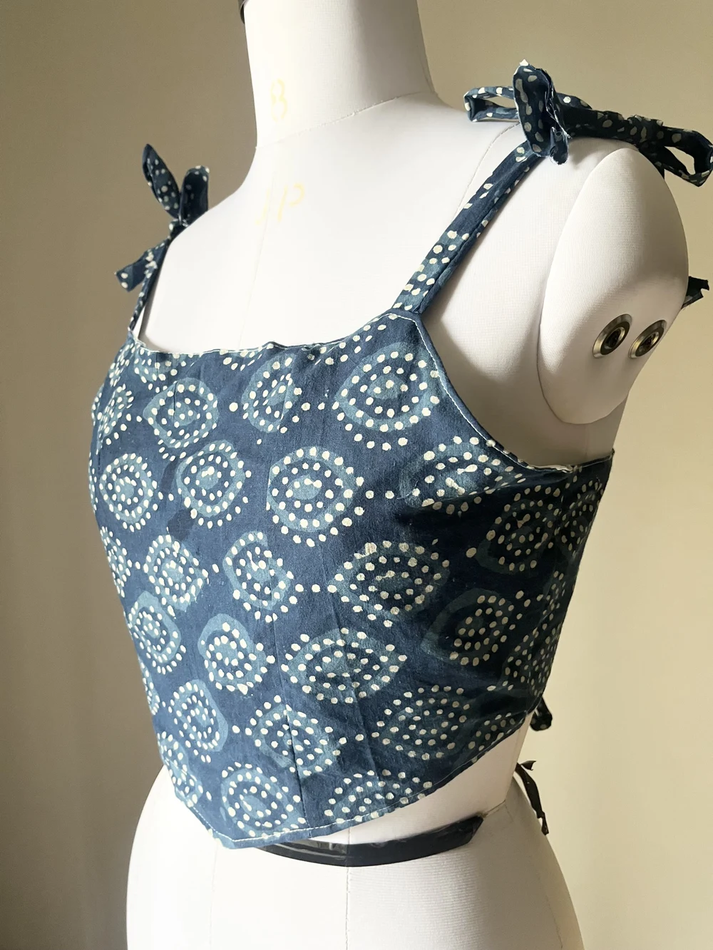 Indigo print corset top  thumbnail view 4