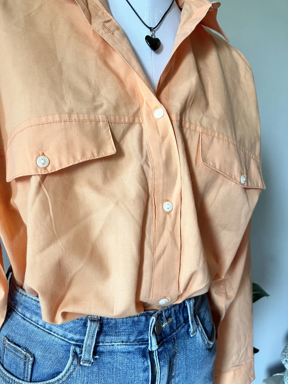 Orange cotton shirt thumbnail view 5