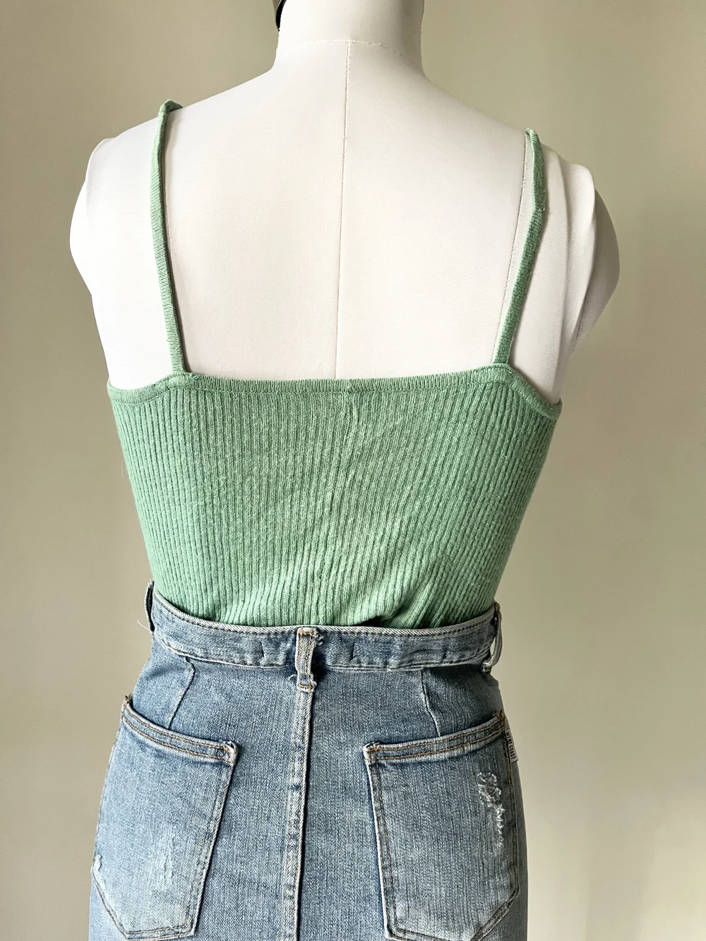 Mint green rib top  thumbnail view 2