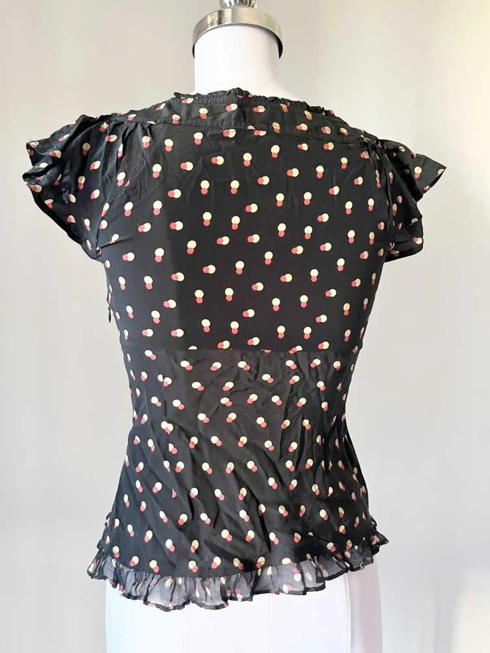 Polka printed y2k top thumbnail view 4