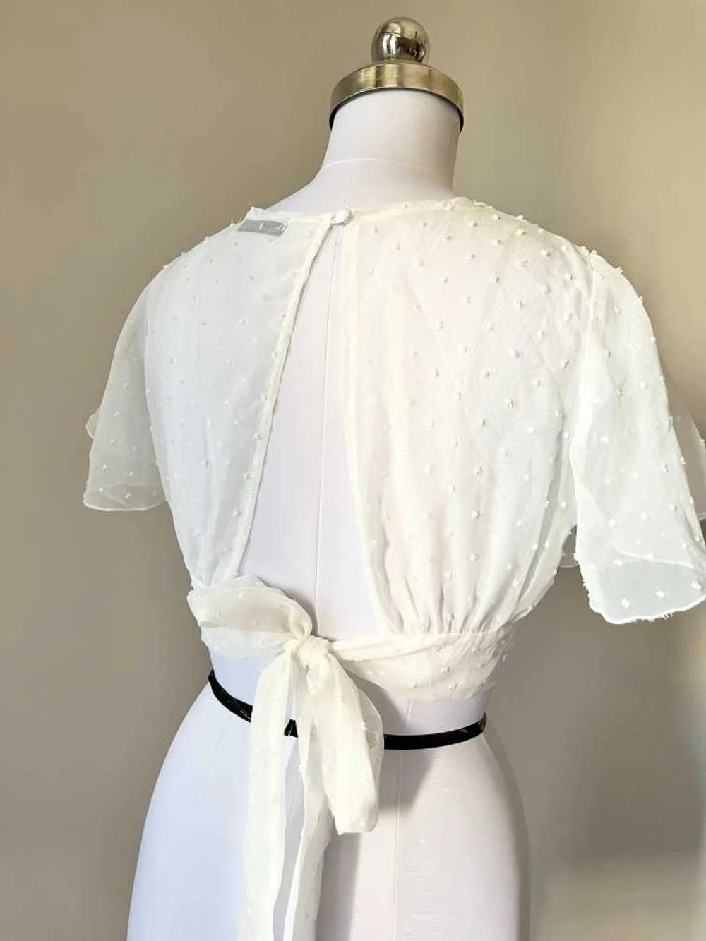 White tie-up top thumbnail view 2