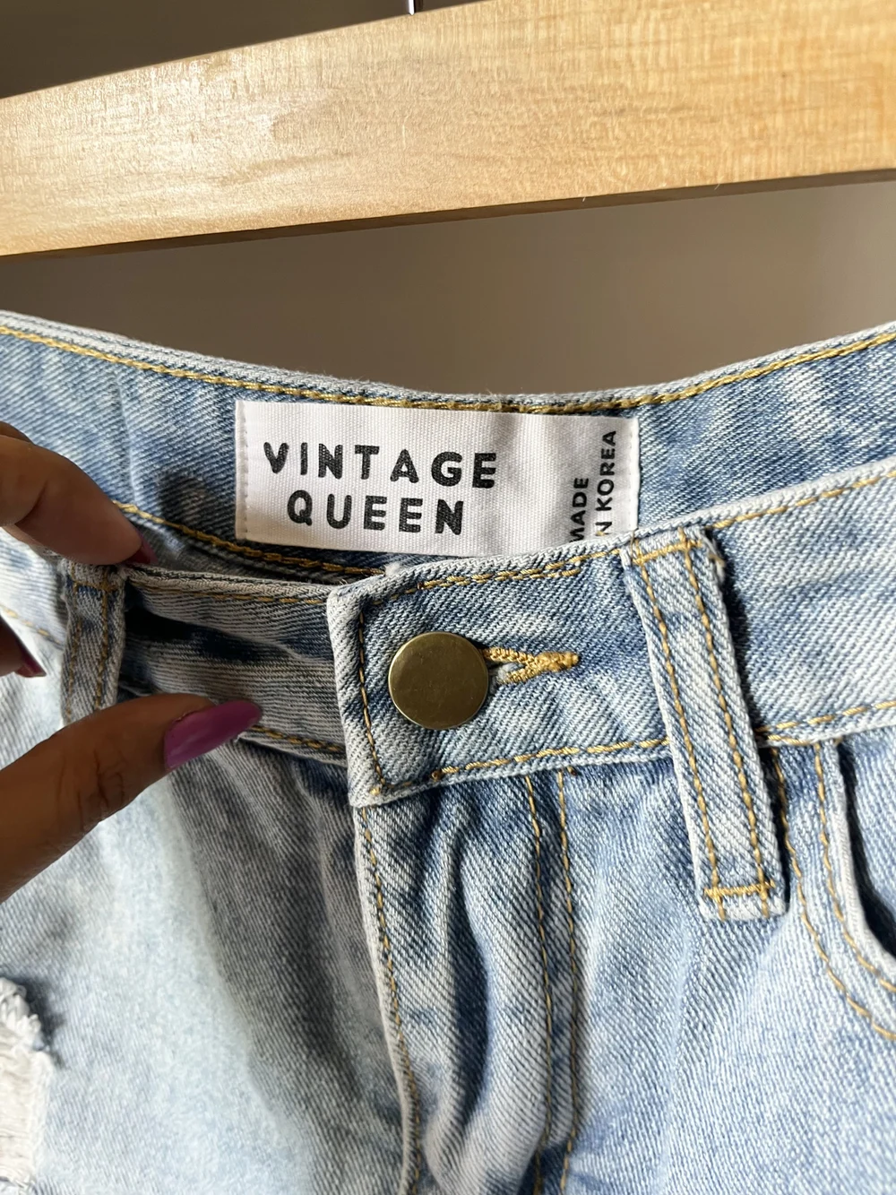 Printed stripe ripped shorts thumbnail view 3
