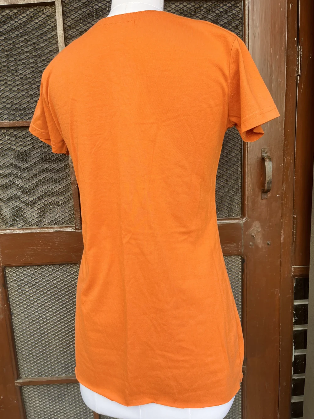 Orange embellished kurti thumbnail view 3