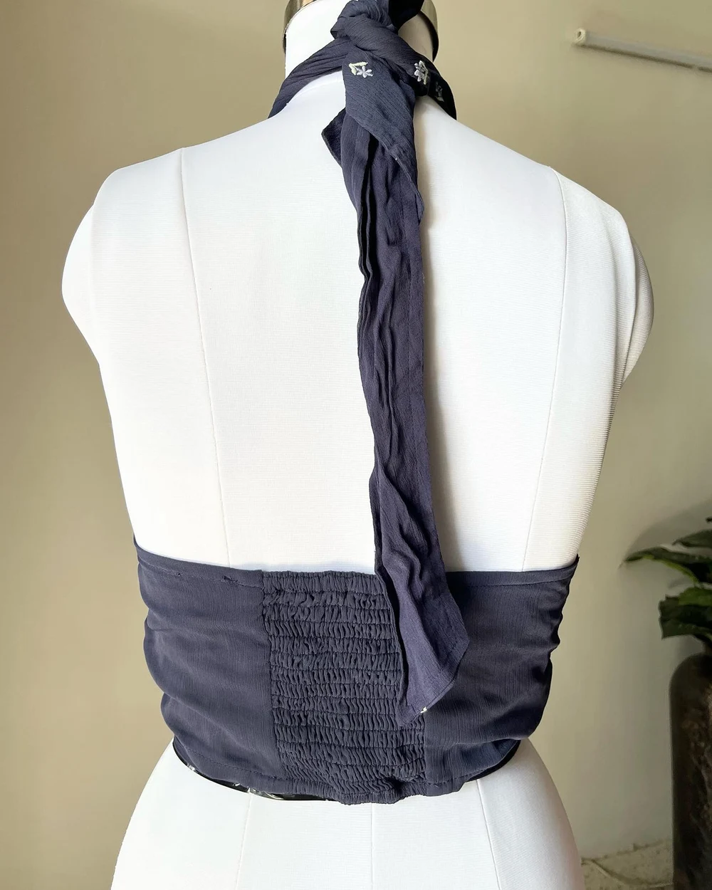 Blue wrap top  thumbnail view 4