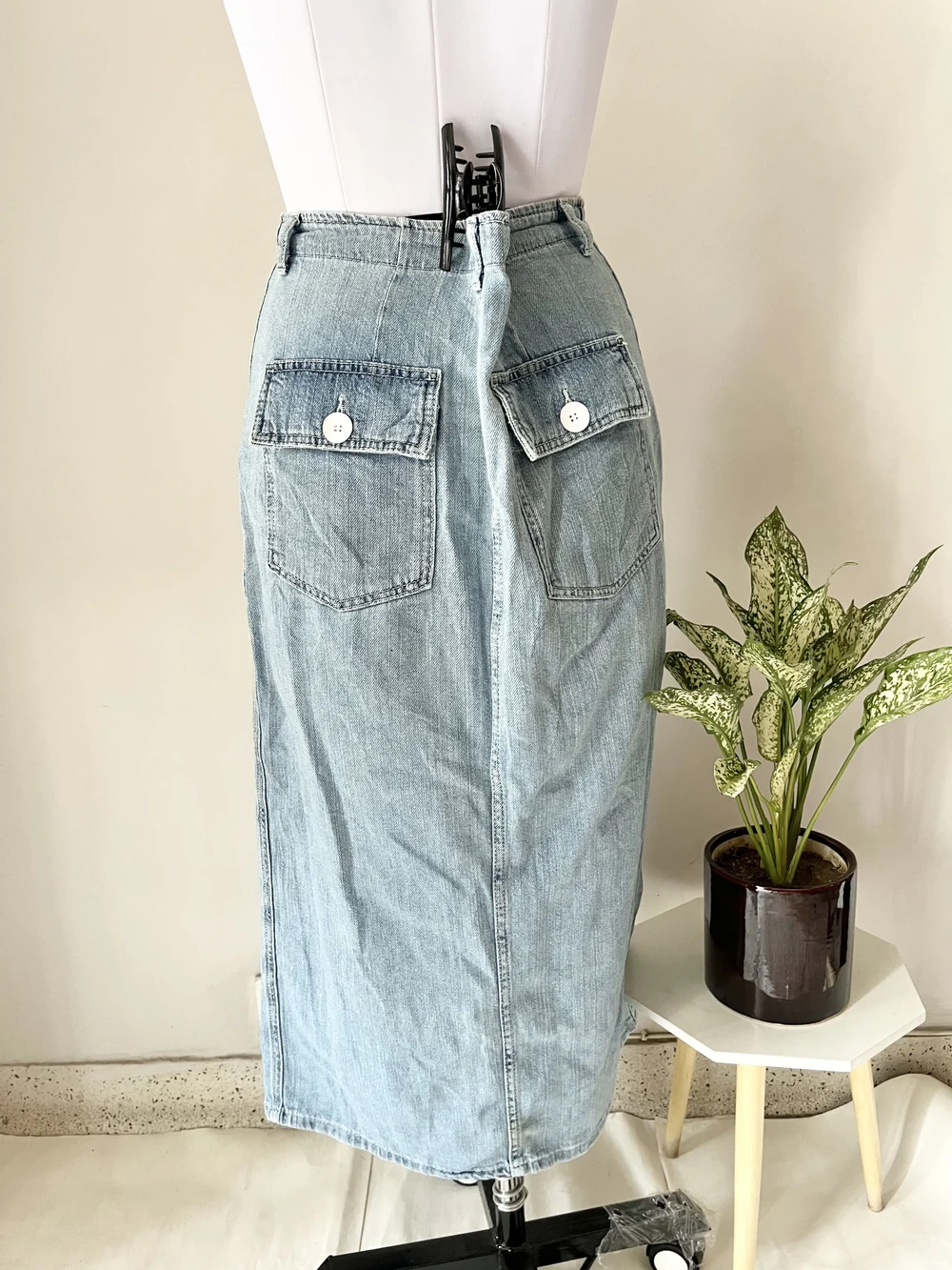 Blue maxi denim skirt  thumbnail view 6