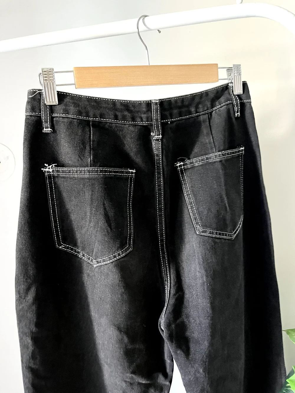 Black contrast highwaist denim  thumbnail view 6