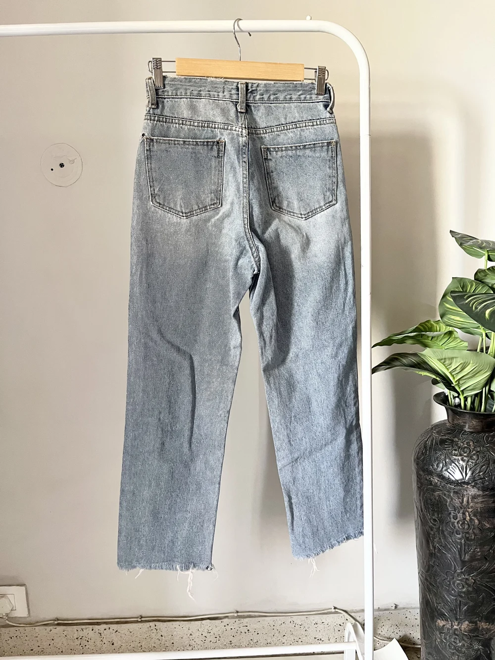 Blue straight fit jeans  thumbnail view 3