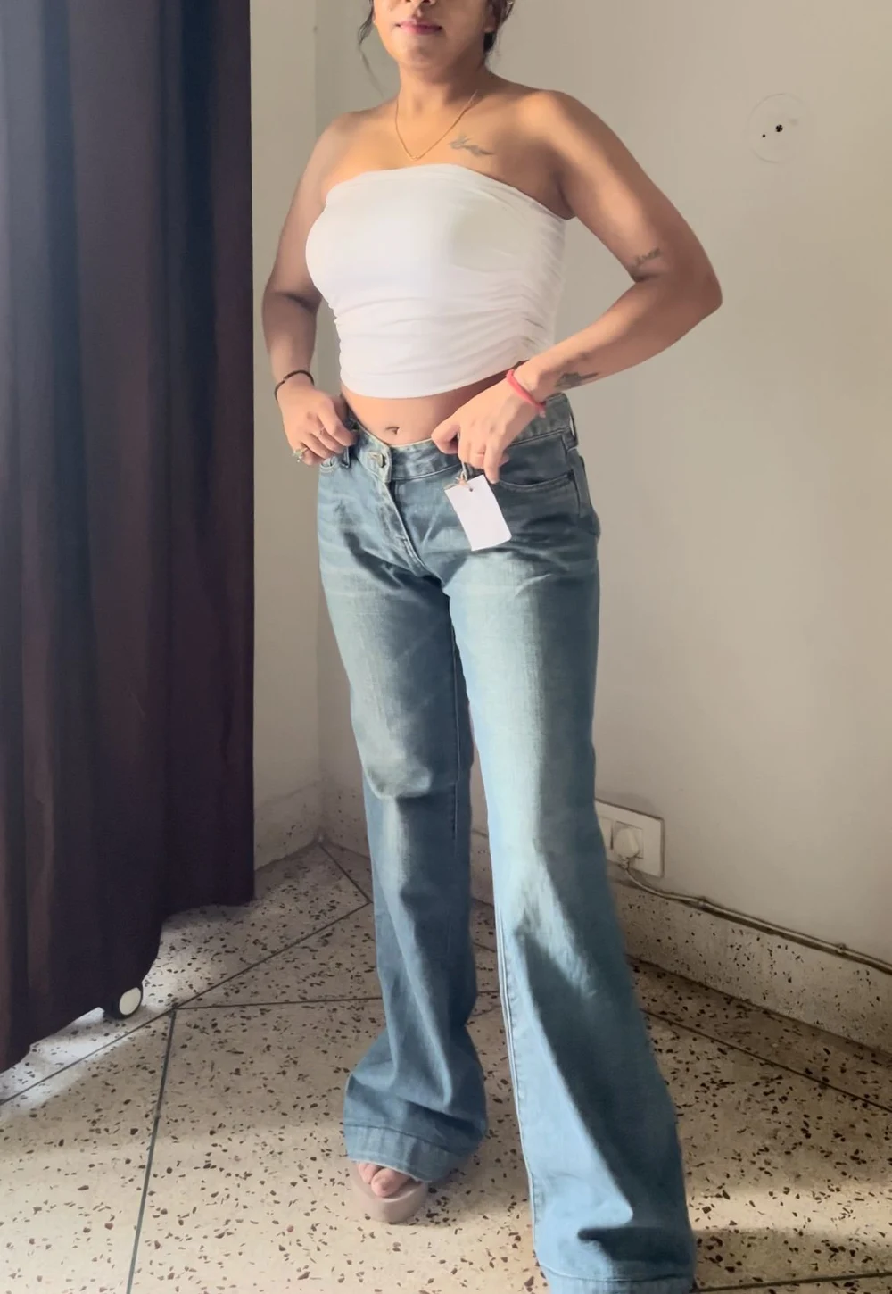 Vintage y2k bell bottom denim  thumbnail view 5